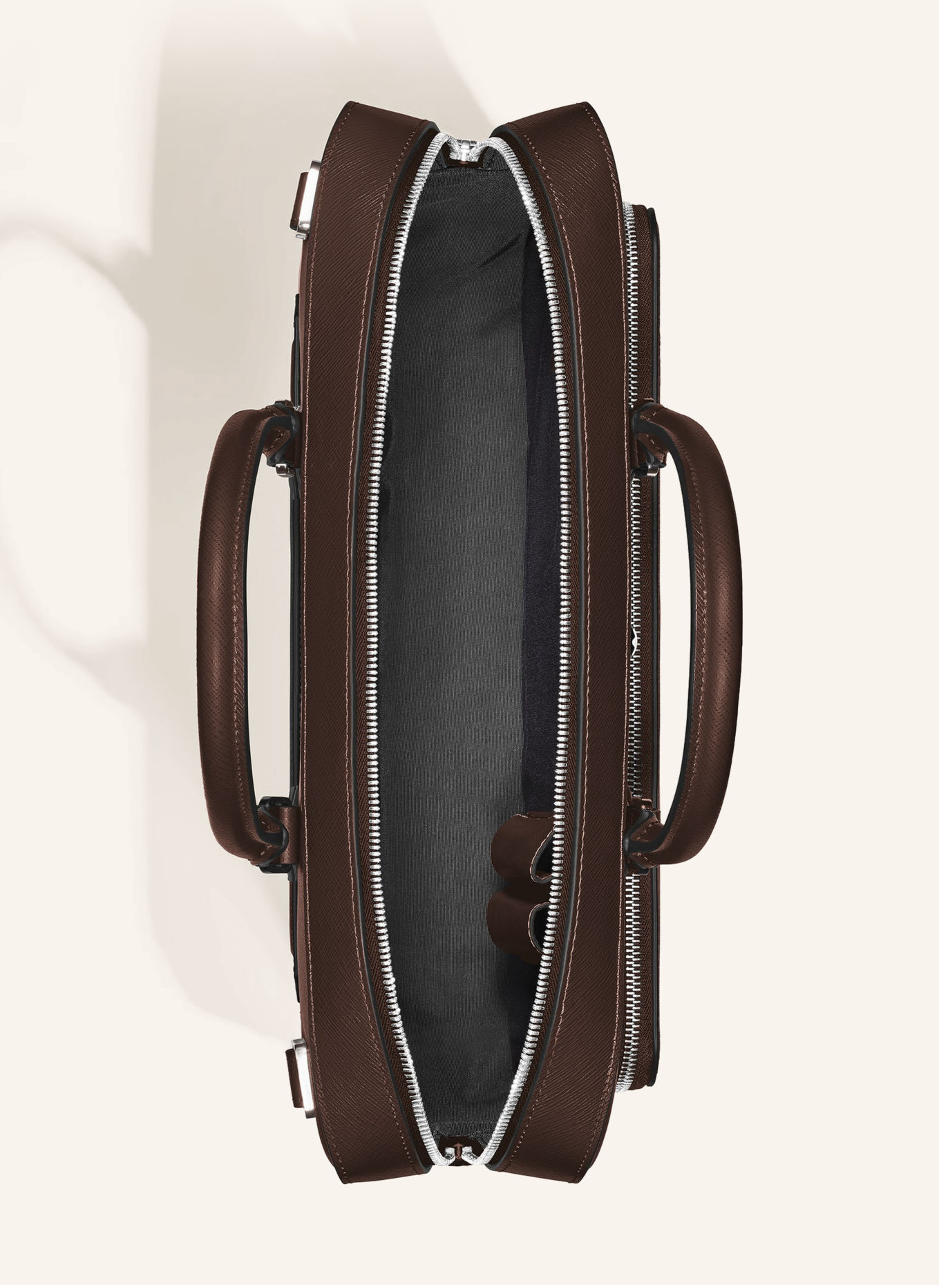 MONTBLANC Torba na laptopa SARTORIAL: CIEMNOBRĄZOWY / SREBRNY