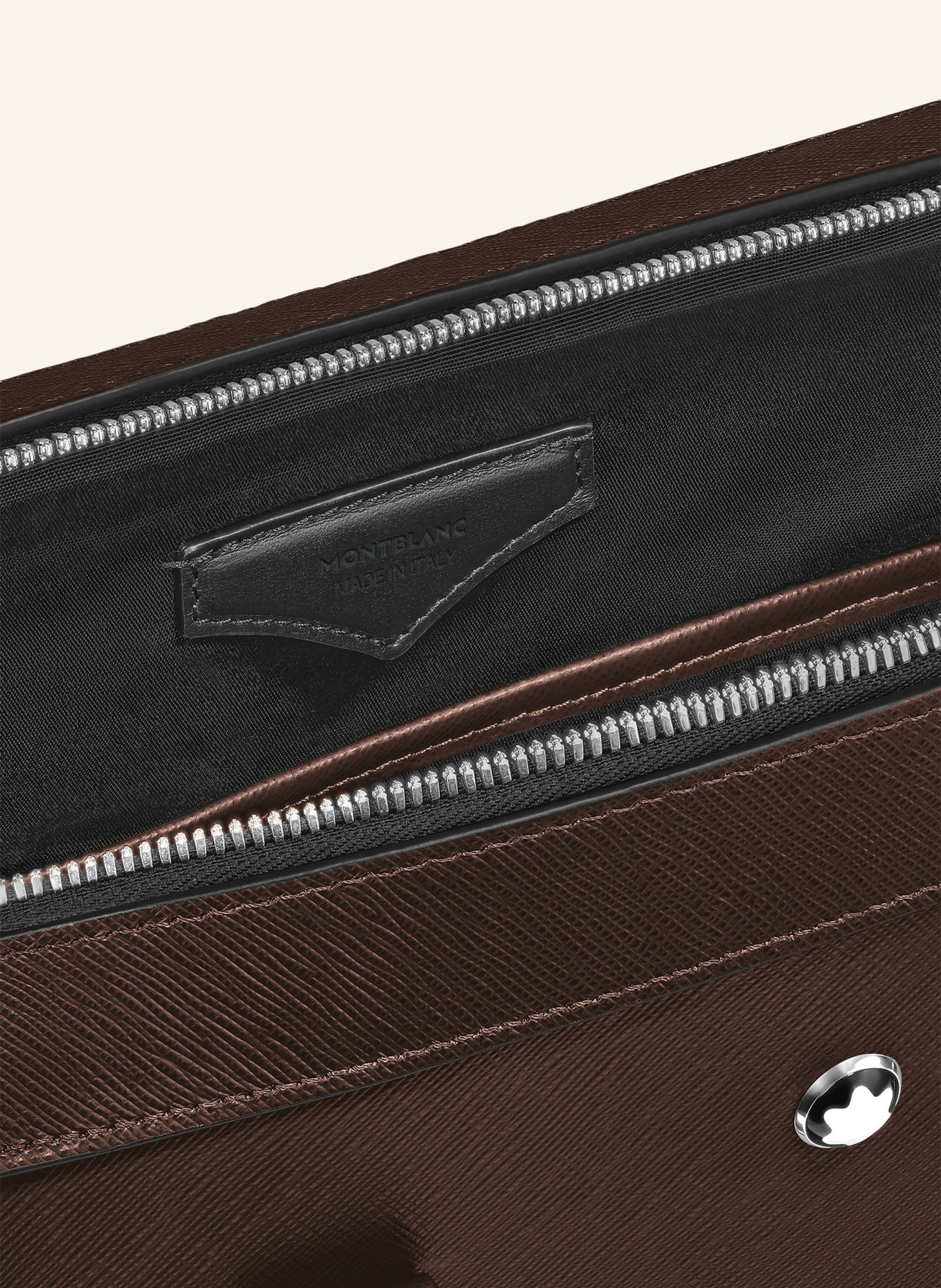 MONTBLANC Torba na laptopa SARTORIAL: CIEMNOBRĄZOWY / SREBRNY