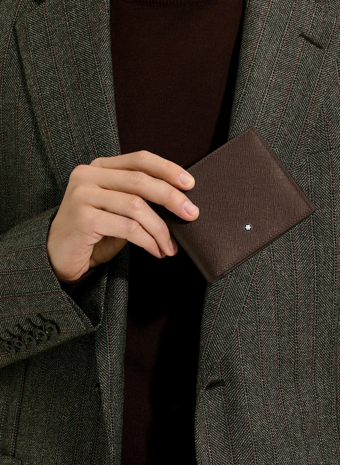 MONTBLANC Saffiano-Geldbörse SARTORIAL: DUNKELBRAUN