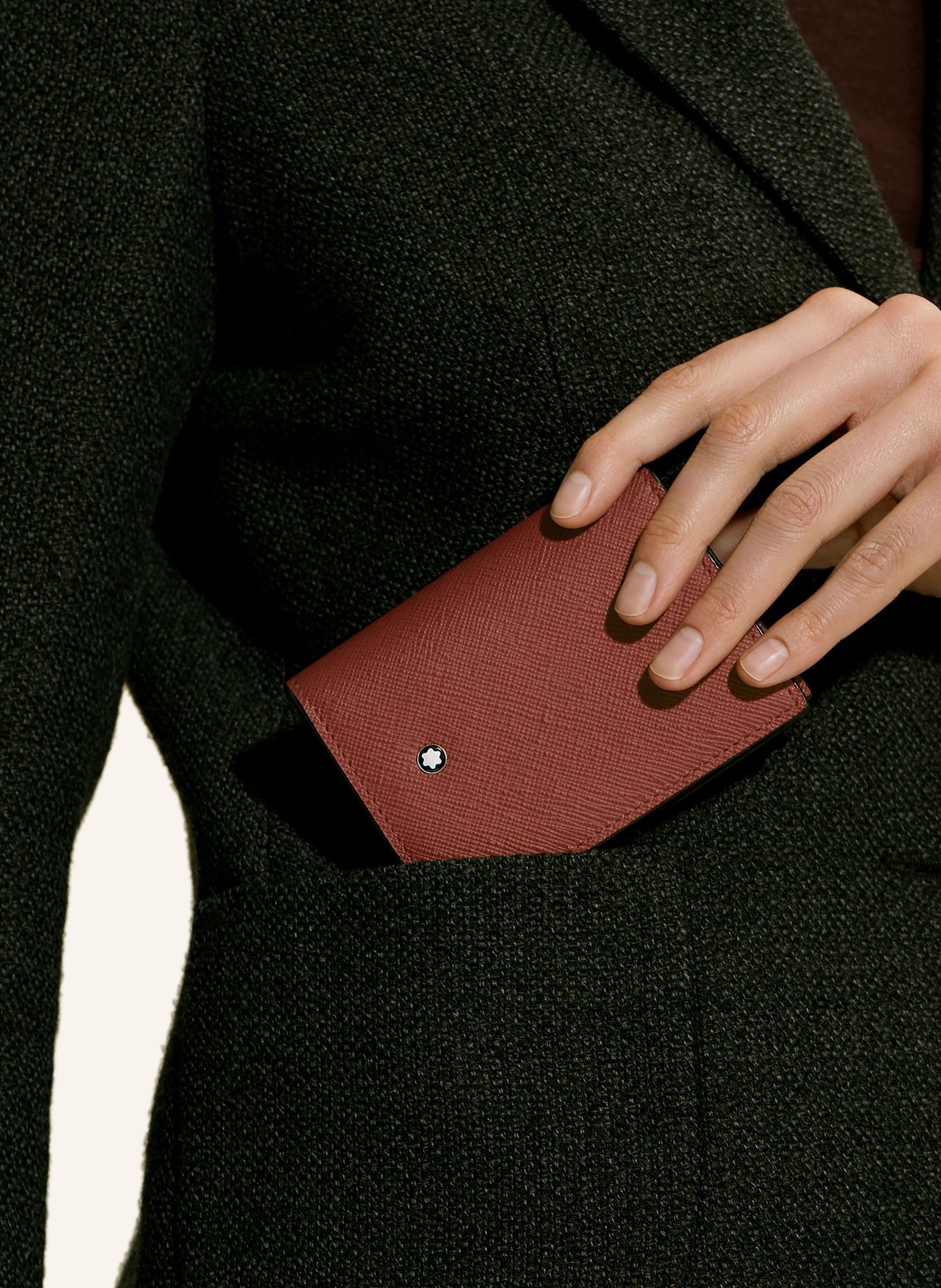 MONTBLANC Saffiano-Kartenetui: BRAUN