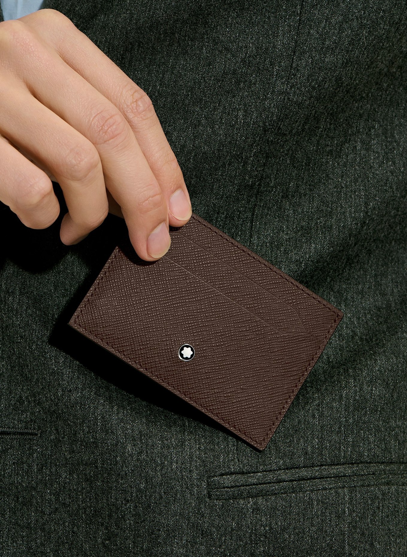 MONTBLANC Saffiano-Kartenetui SARTORIAL: DUNKELBRAUN