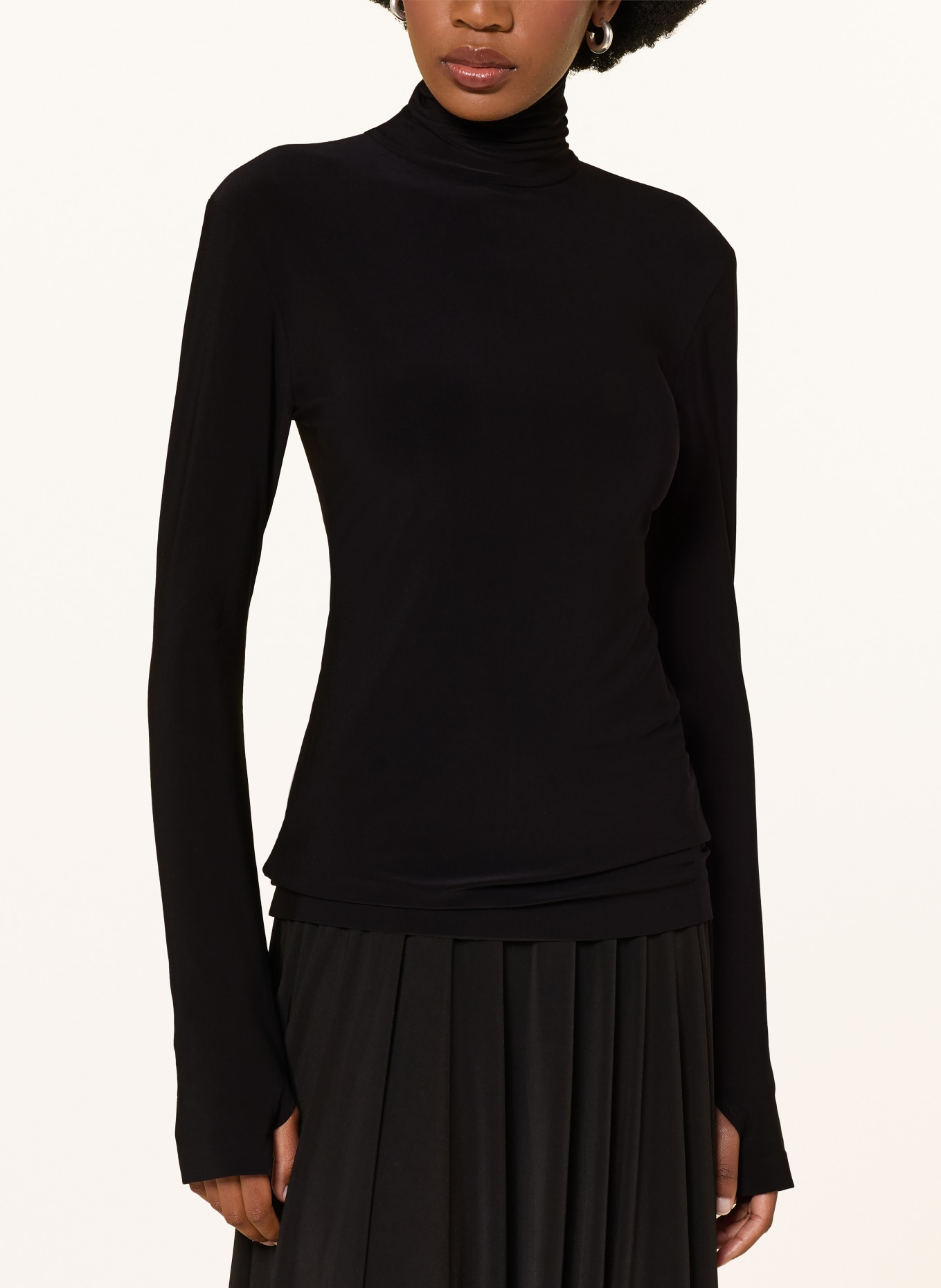 NORMA KAMALI Rollkragenshirt: SCHWARZ