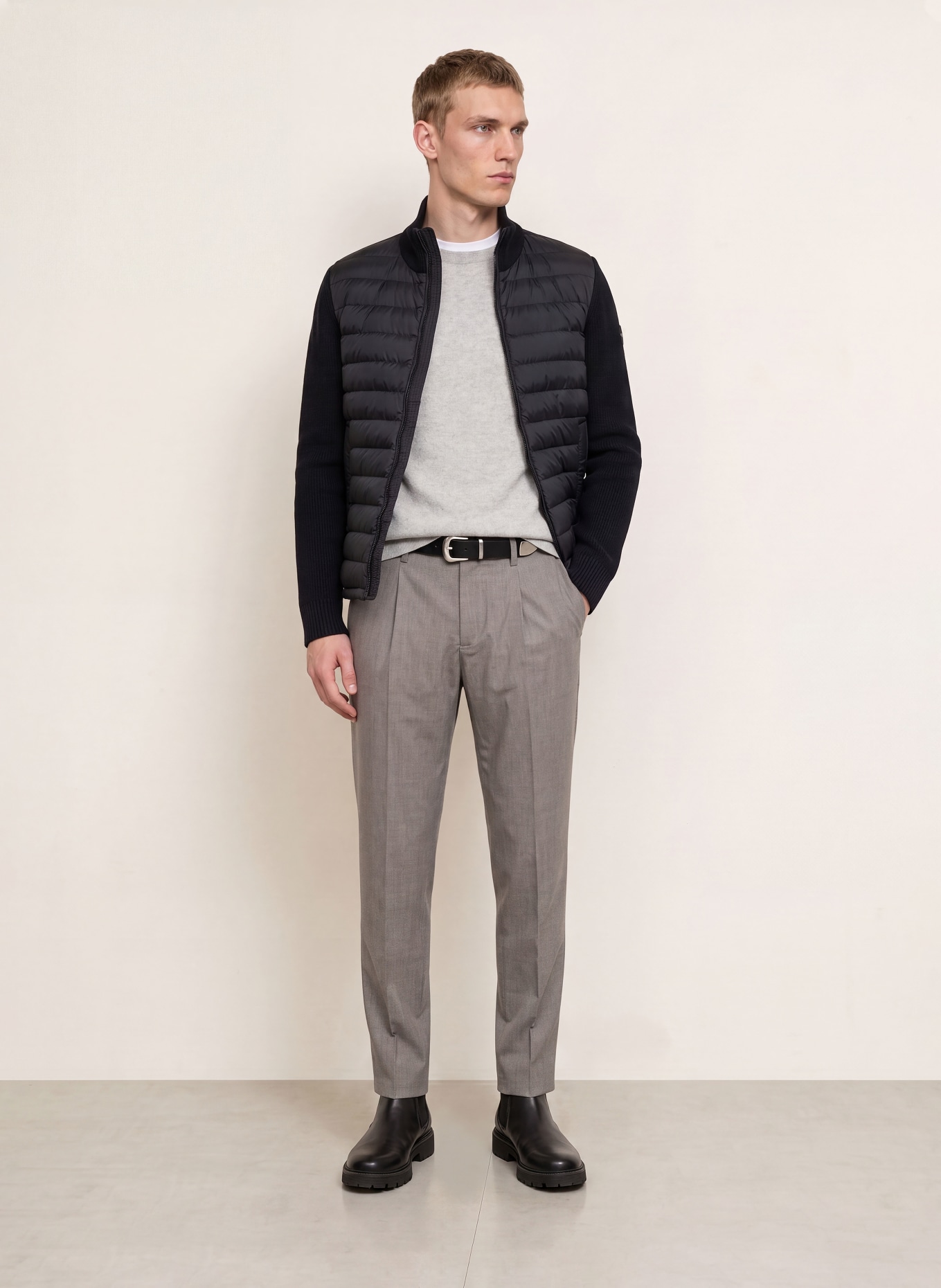 COLMAR Steppjacke im Materialmix: SCHWARZ
