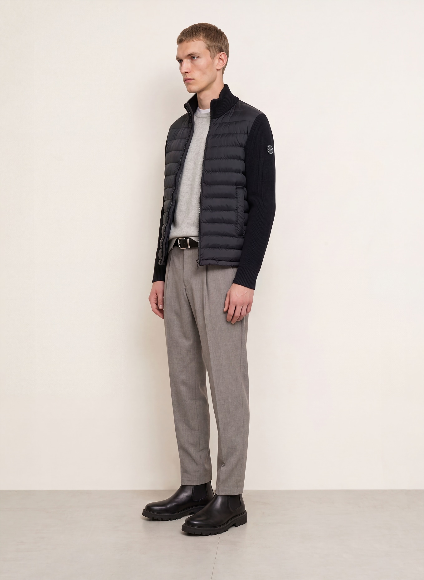 COLMAR Steppjacke im Materialmix: SCHWARZ