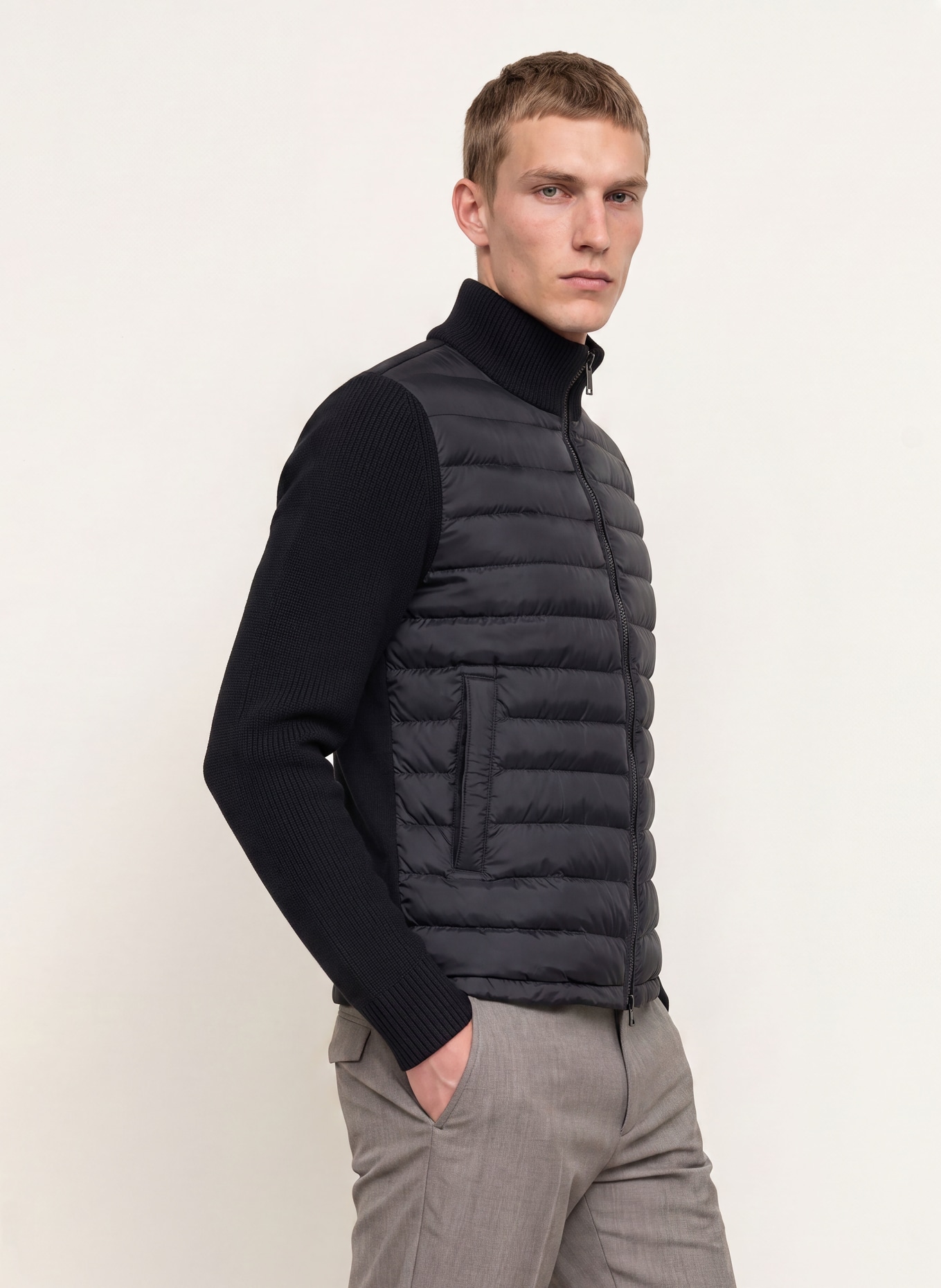 COLMAR Steppjacke im Materialmix: SCHWARZ