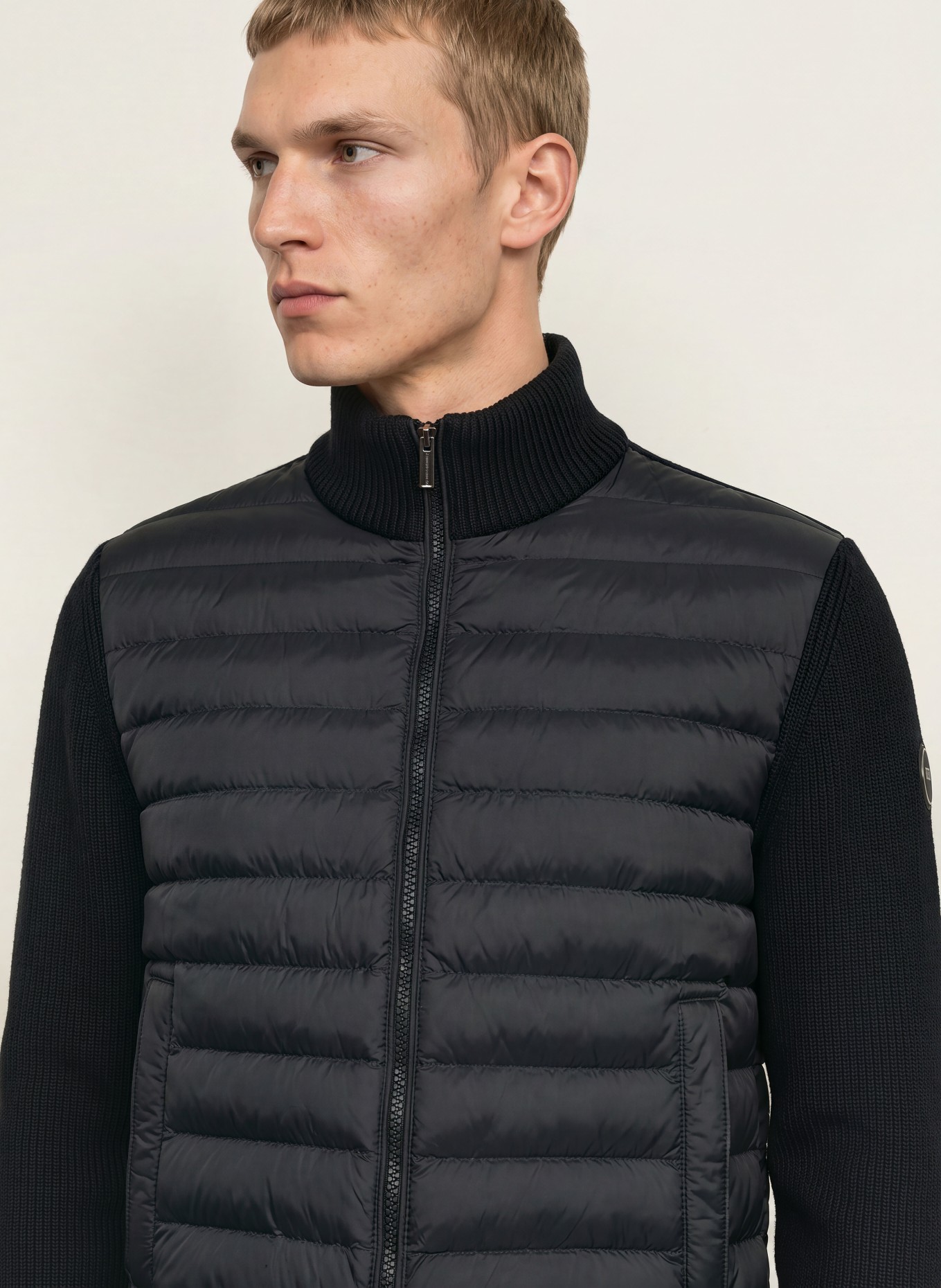 COLMAR Steppjacke im Materialmix: SCHWARZ