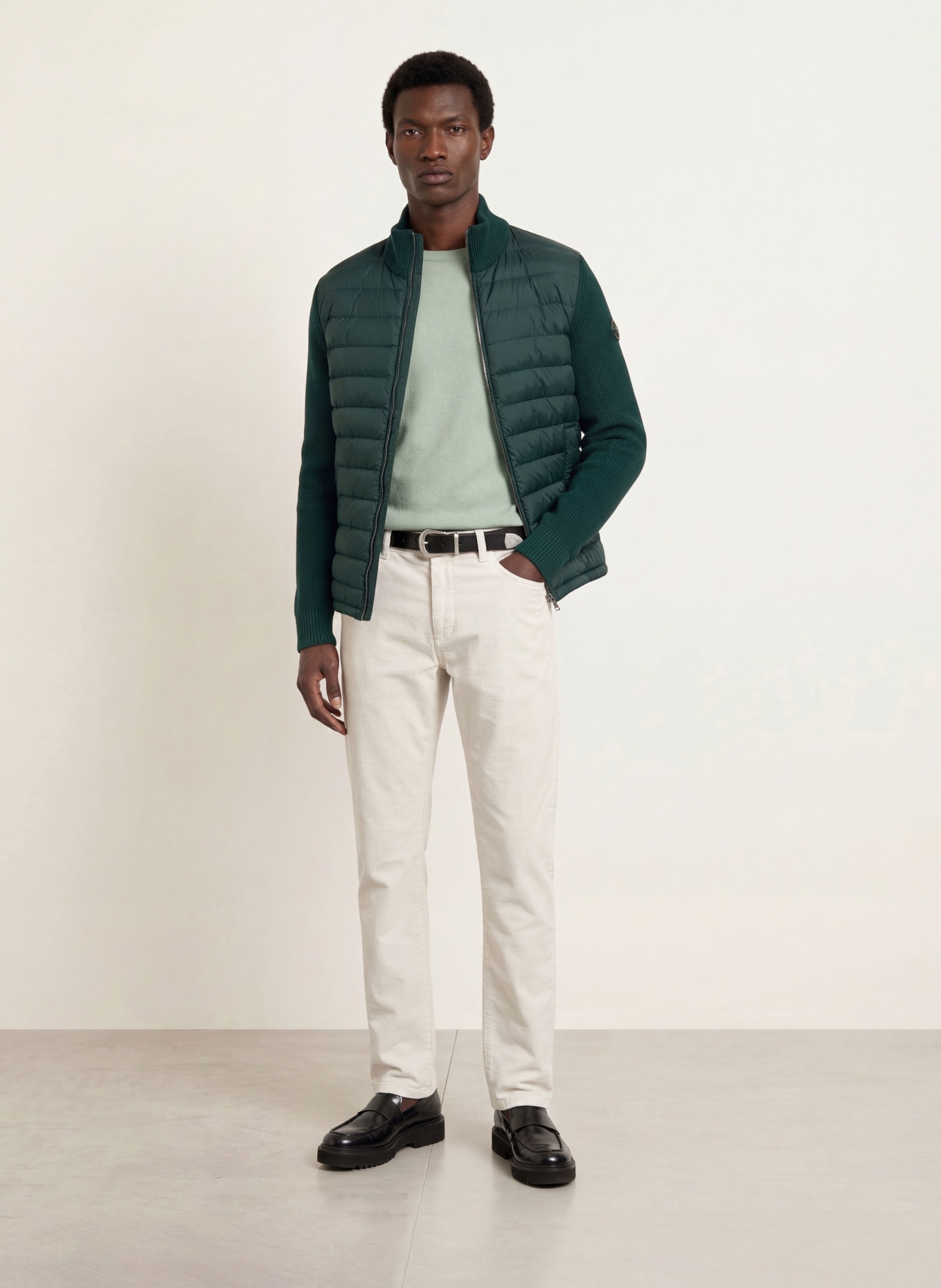 COLMAR Steppjacke im Materialmix: DUNKELGRÜN