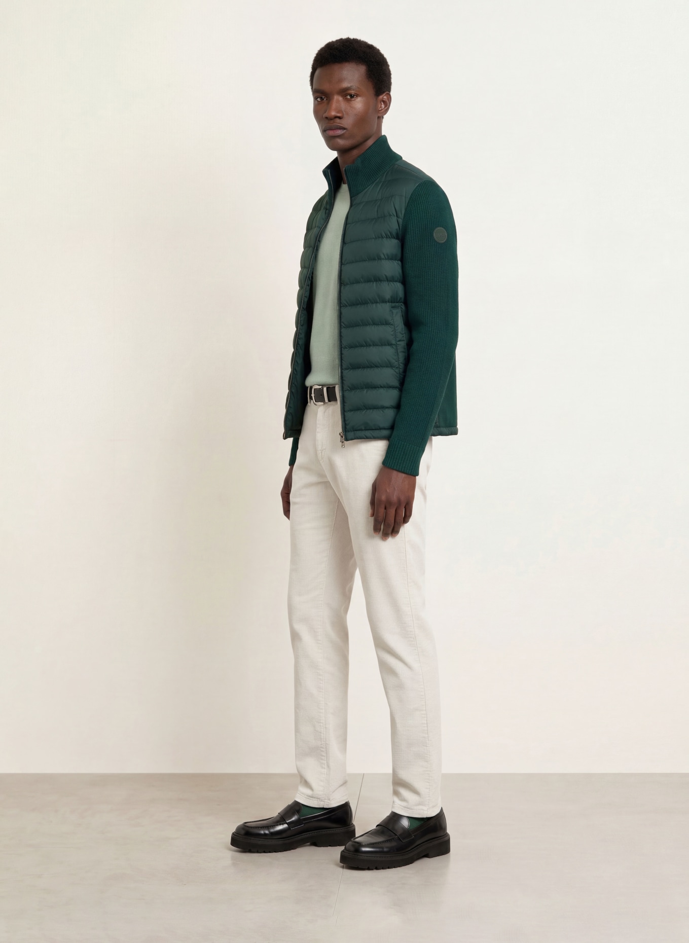 COLMAR Steppjacke im Materialmix: DUNKELGRÜN