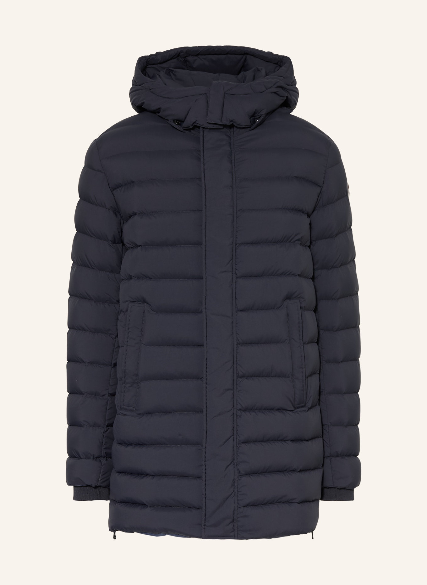 COLMAR Daunenjacke mit abnehmbarer Kapuze: DUNKELBLAU / DUNKELROT