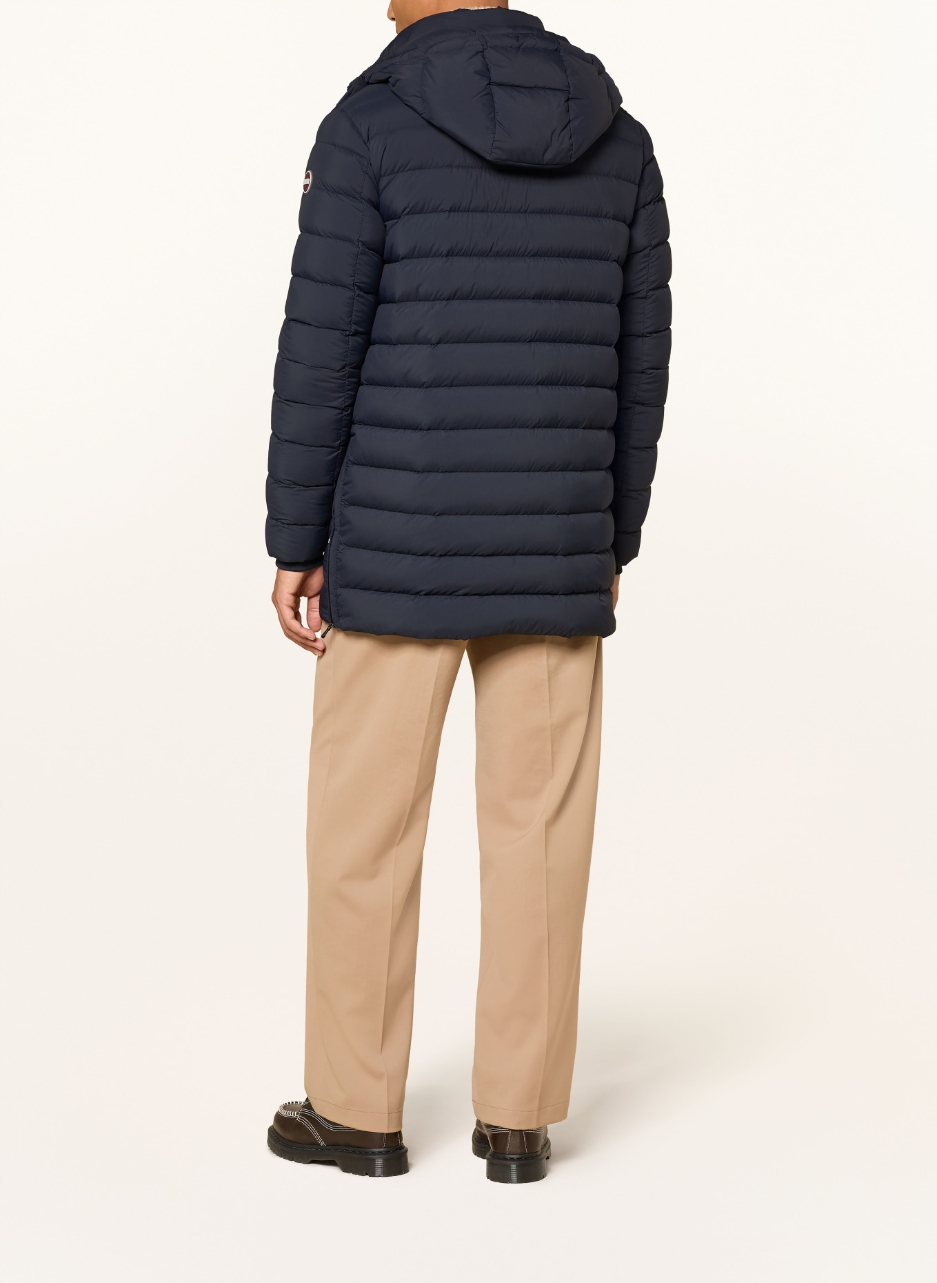 COLMAR Daunenjacke mit abnehmbarer Kapuze: DUNKELBLAU / DUNKELROT