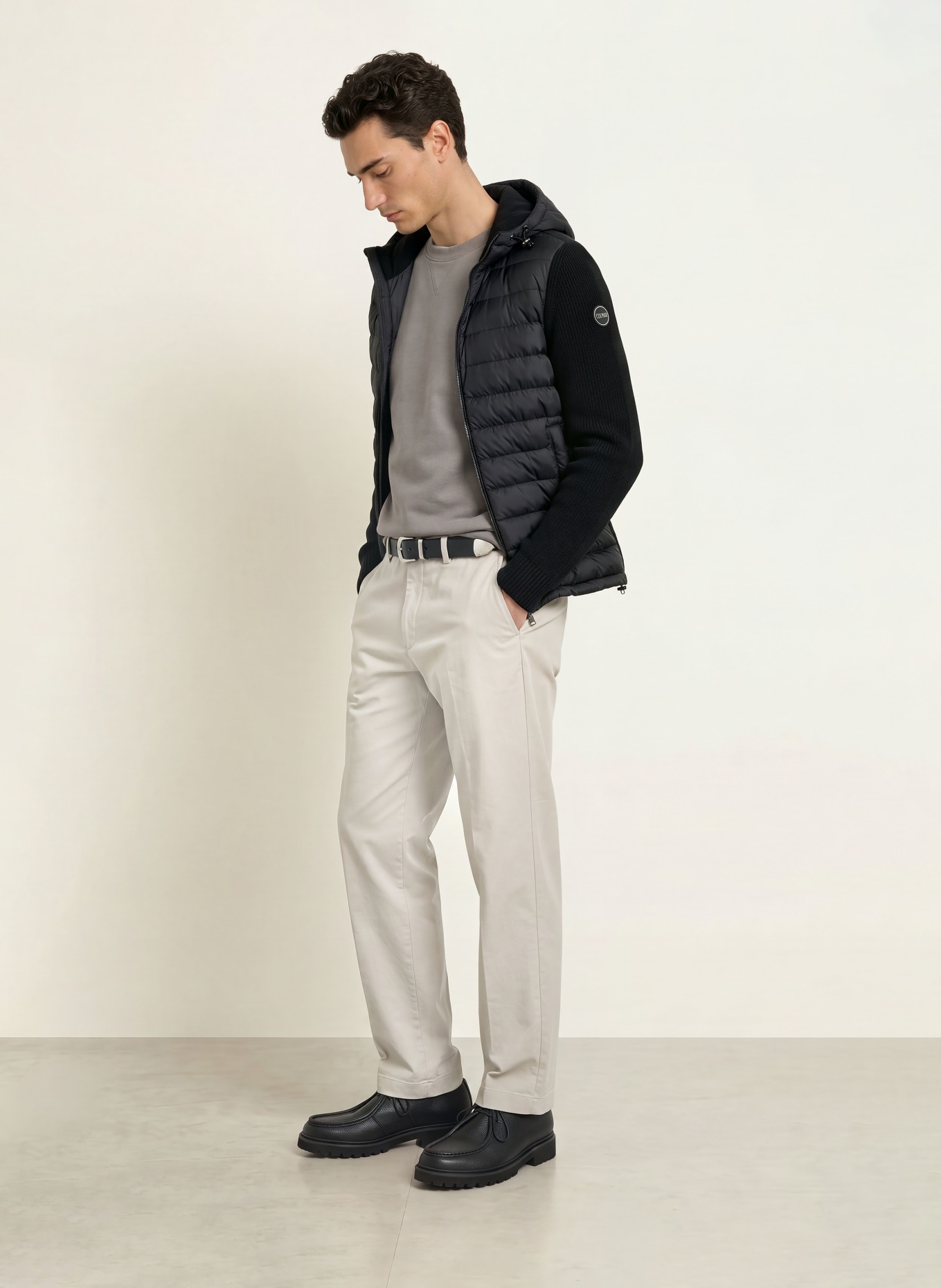 COLMAR Steppjacke im Materialmix: SCHWARZ