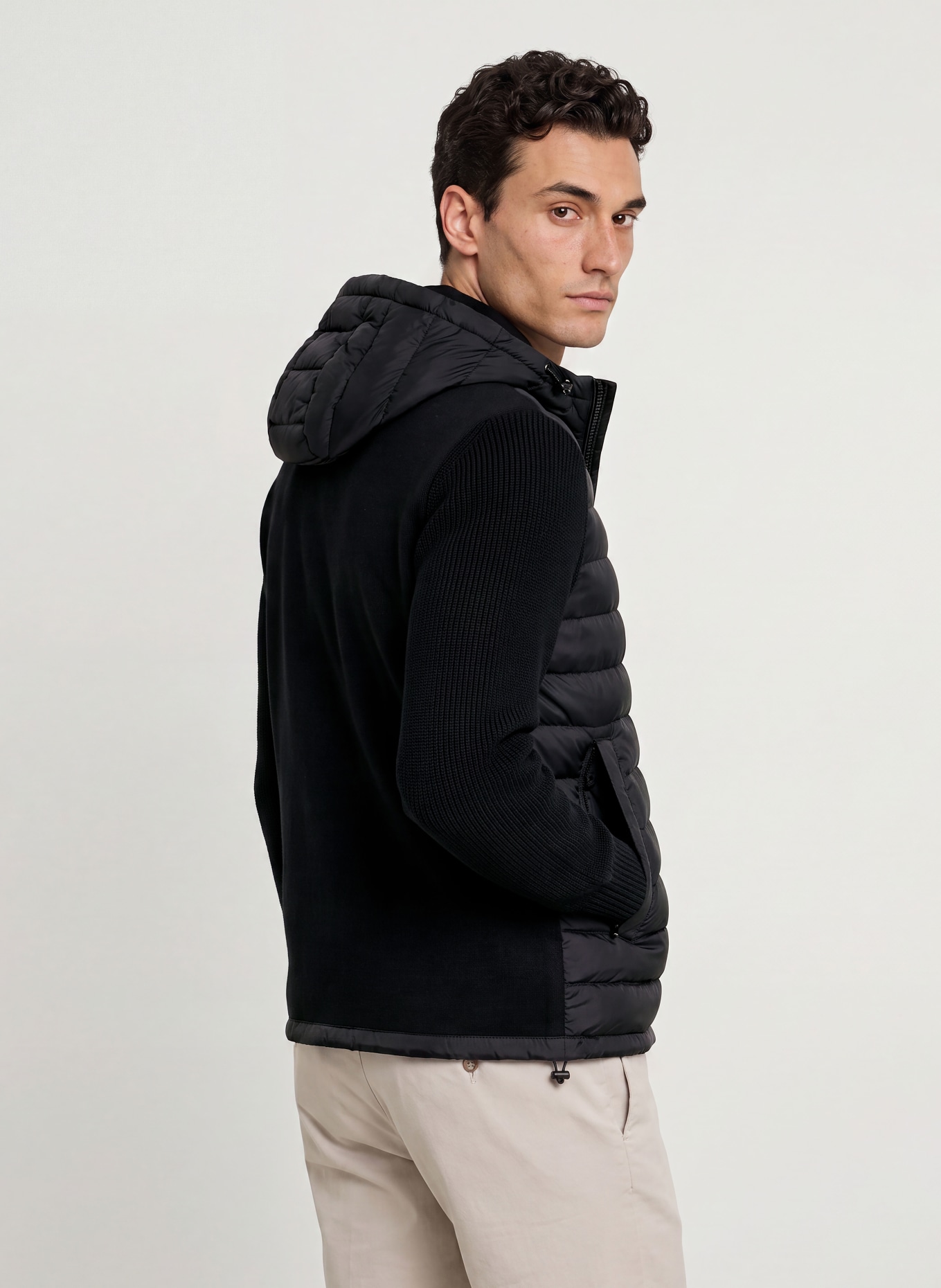 COLMAR Steppjacke im Materialmix: SCHWARZ