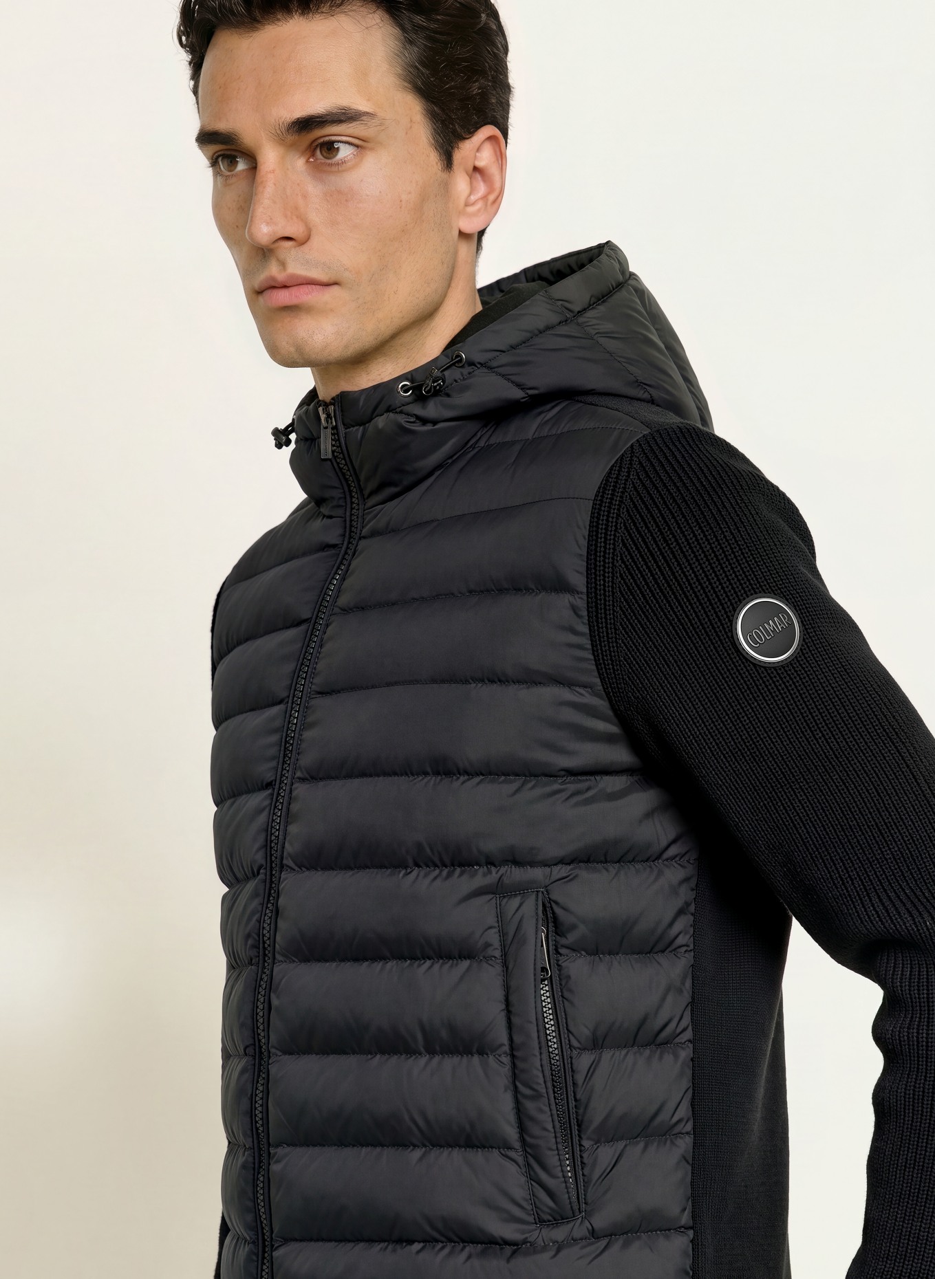 COLMAR Steppjacke im Materialmix: SCHWARZ