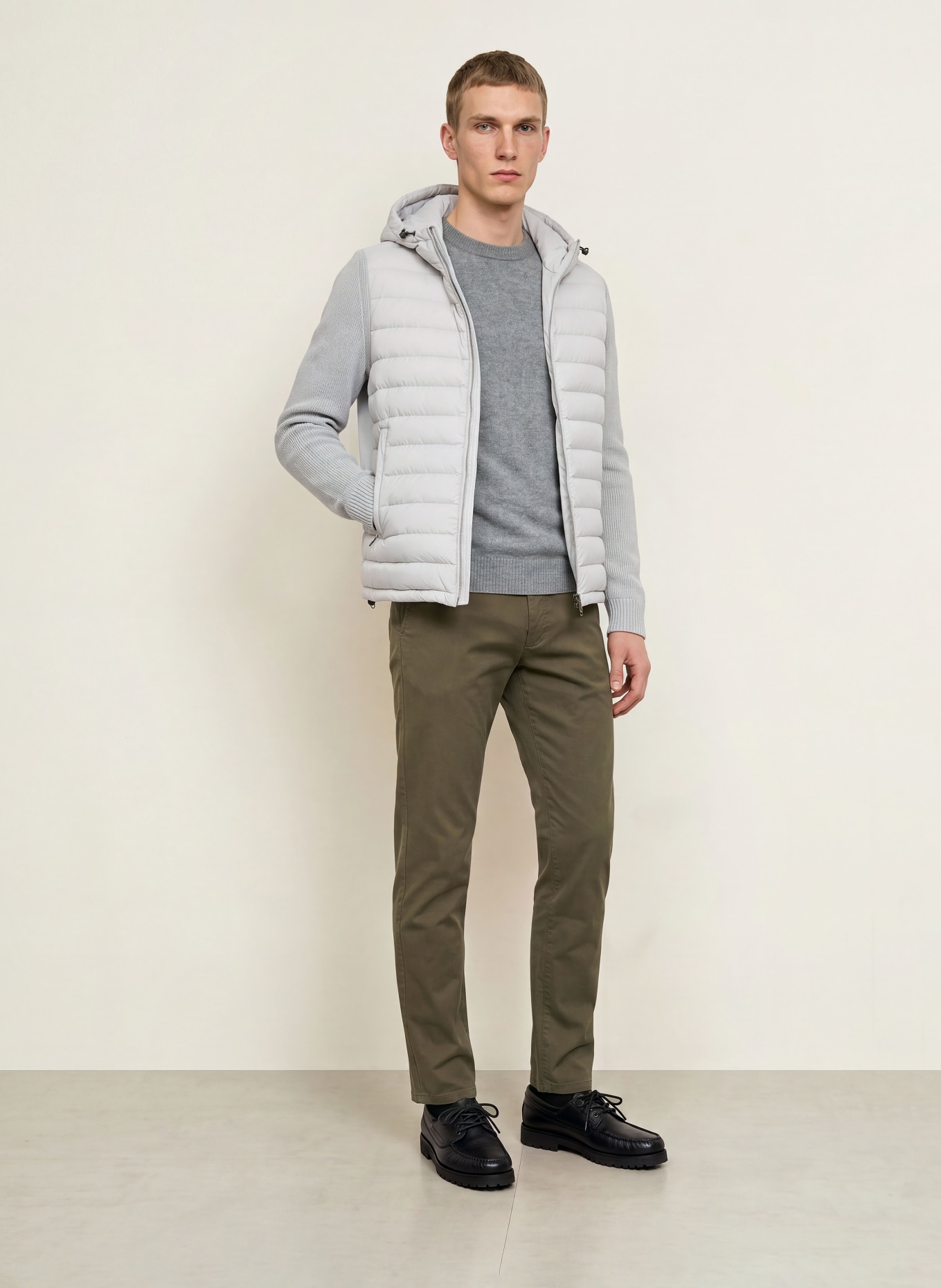 COLMAR Steppjacke im Materialmix: HELLGRAU