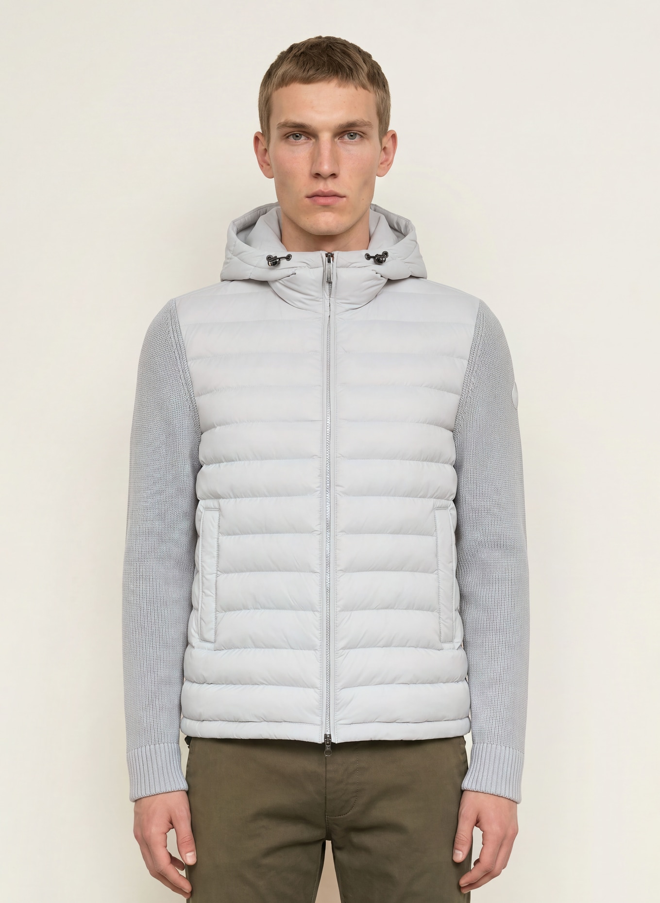 COLMAR Steppjacke im Materialmix: HELLGRAU