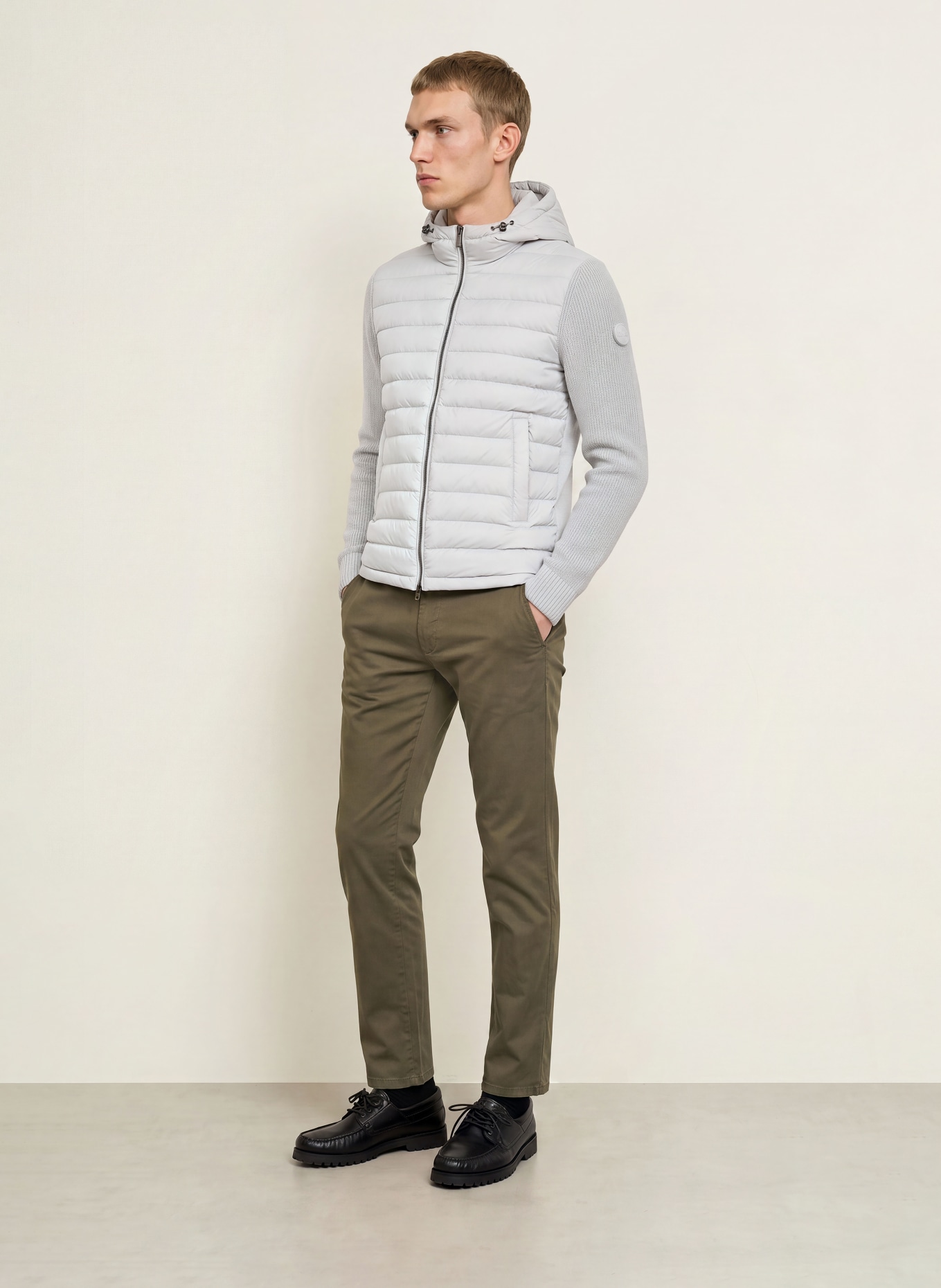 COLMAR Steppjacke im Materialmix: HELLGRAU