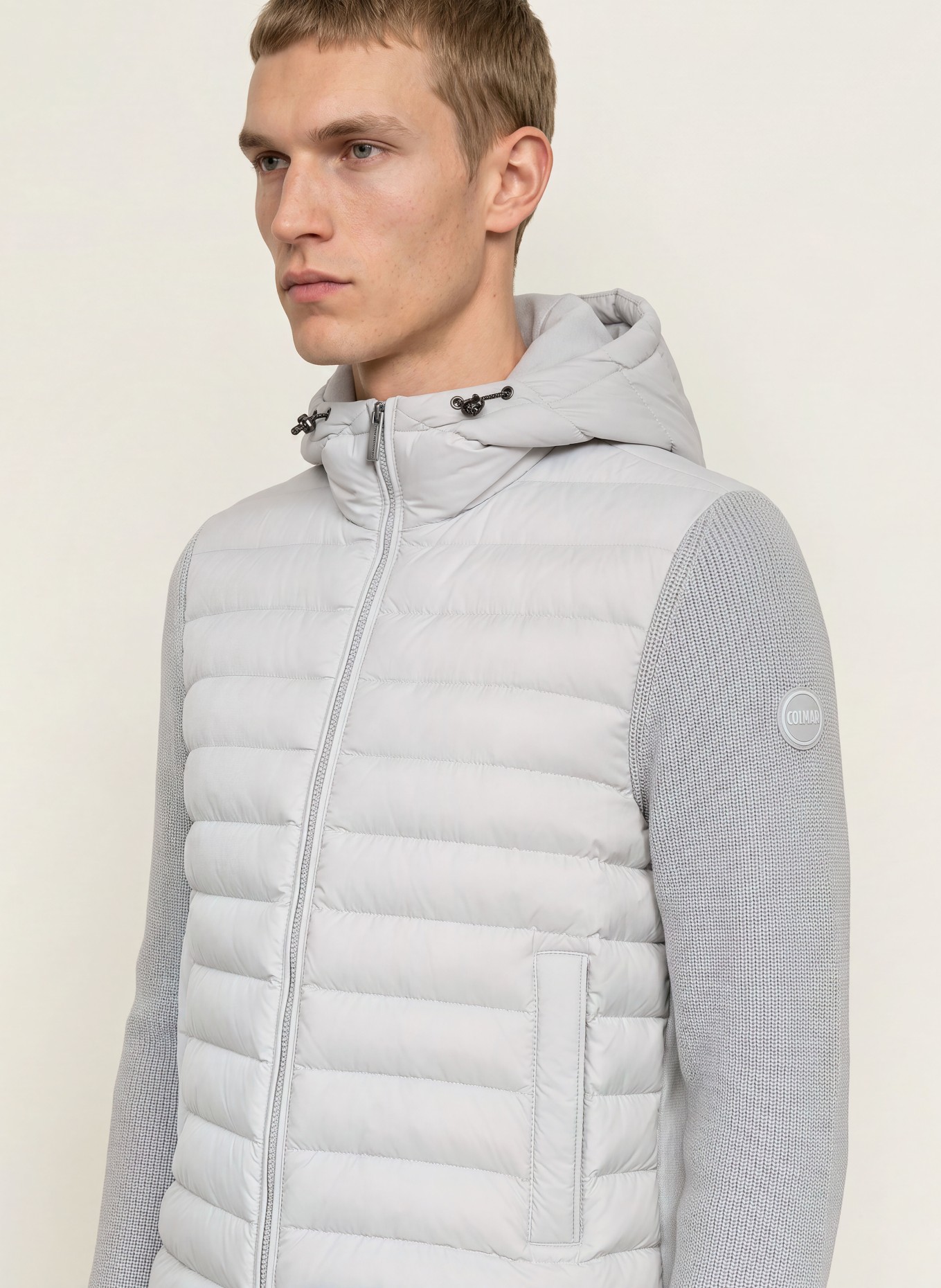COLMAR Steppjacke im Materialmix: HELLGRAU