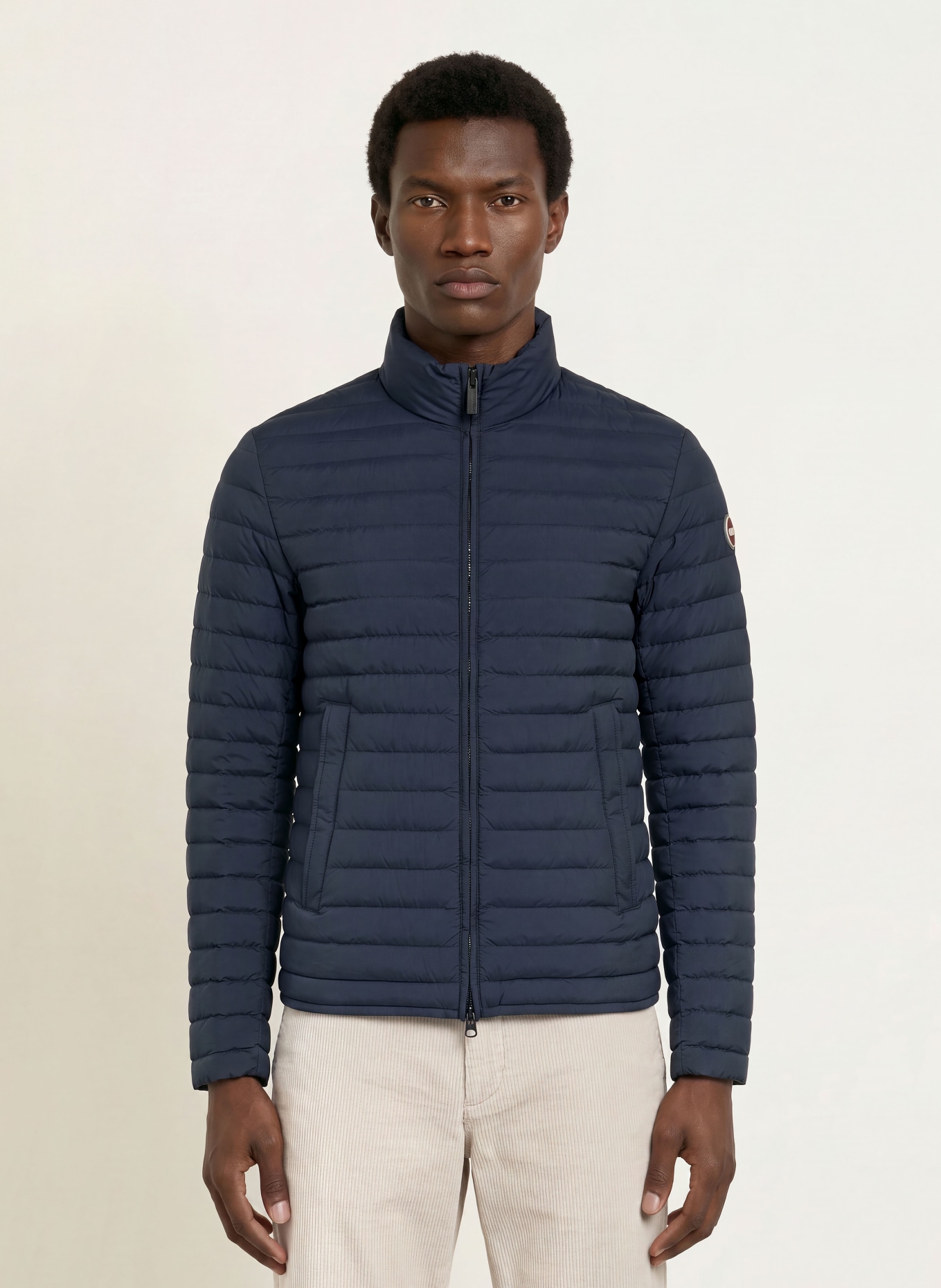 COLMAR Lightweight-Daunenjacke: DUNKELBLAU / DUNKELROT / WEISS