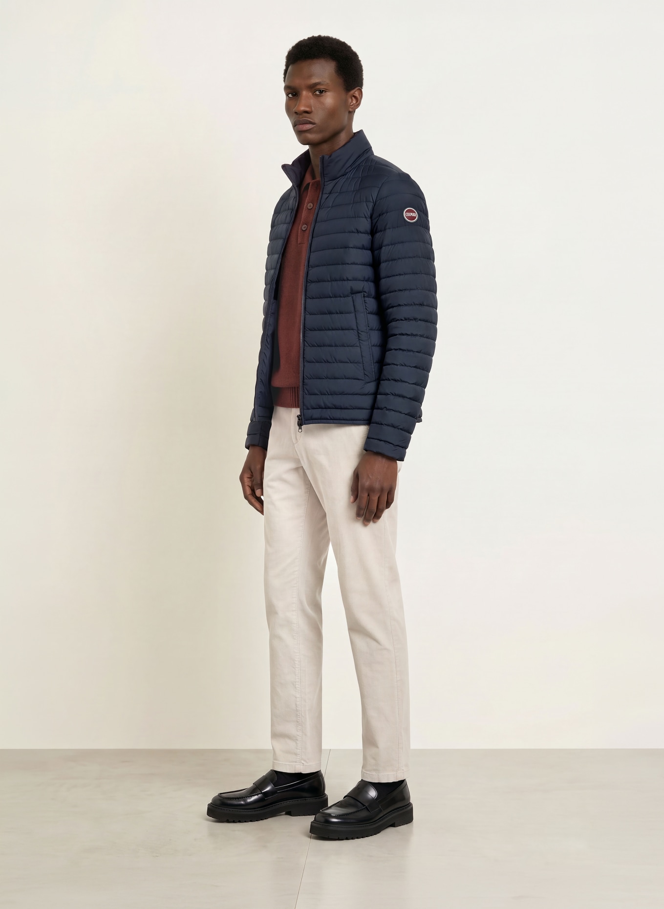 COLMAR Lightweight-Daunenjacke: DUNKELBLAU / DUNKELROT / WEISS
