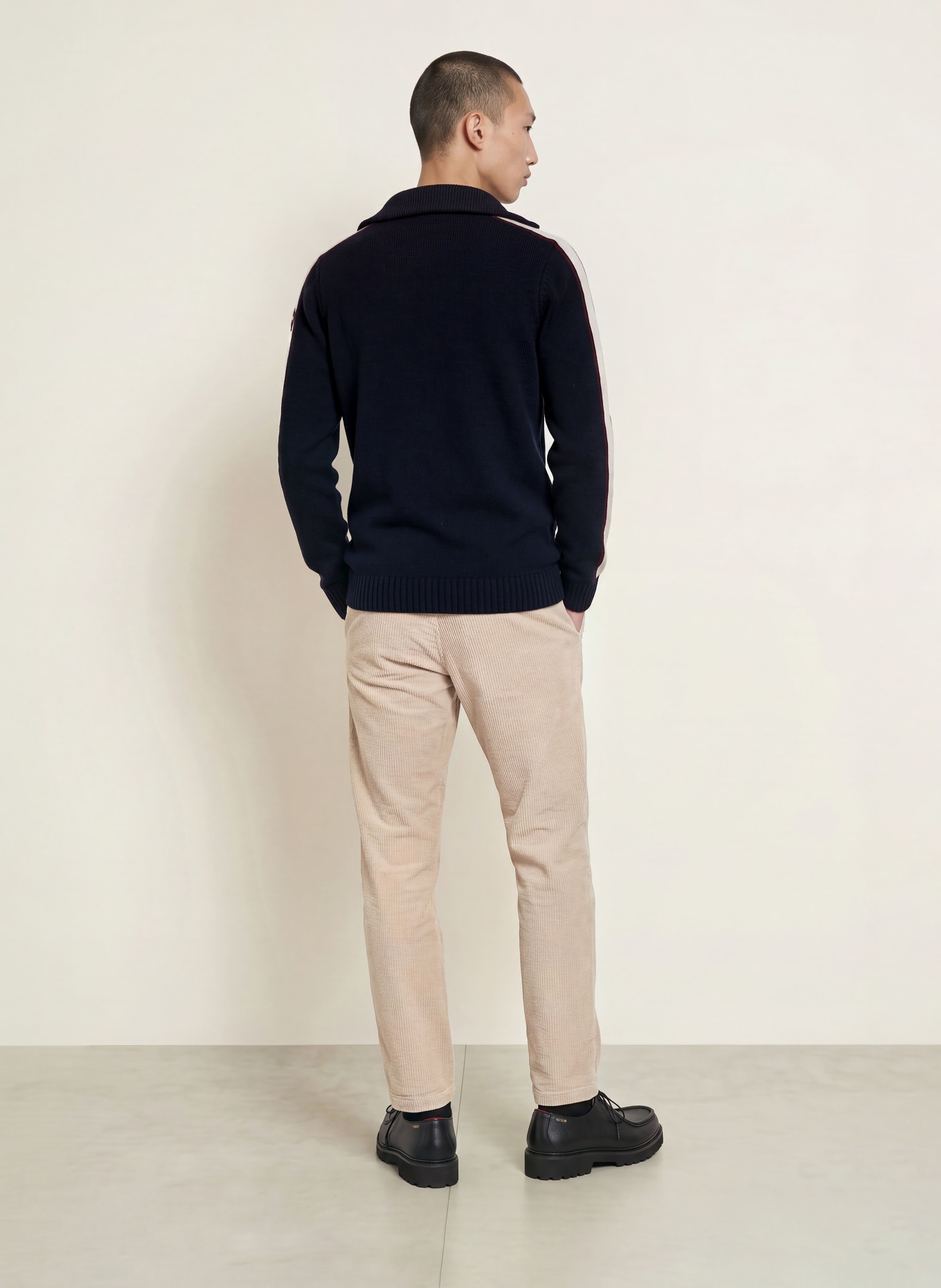 COLMAR Half-zip sweater: DARK BLUE / DARK RED / WHITE