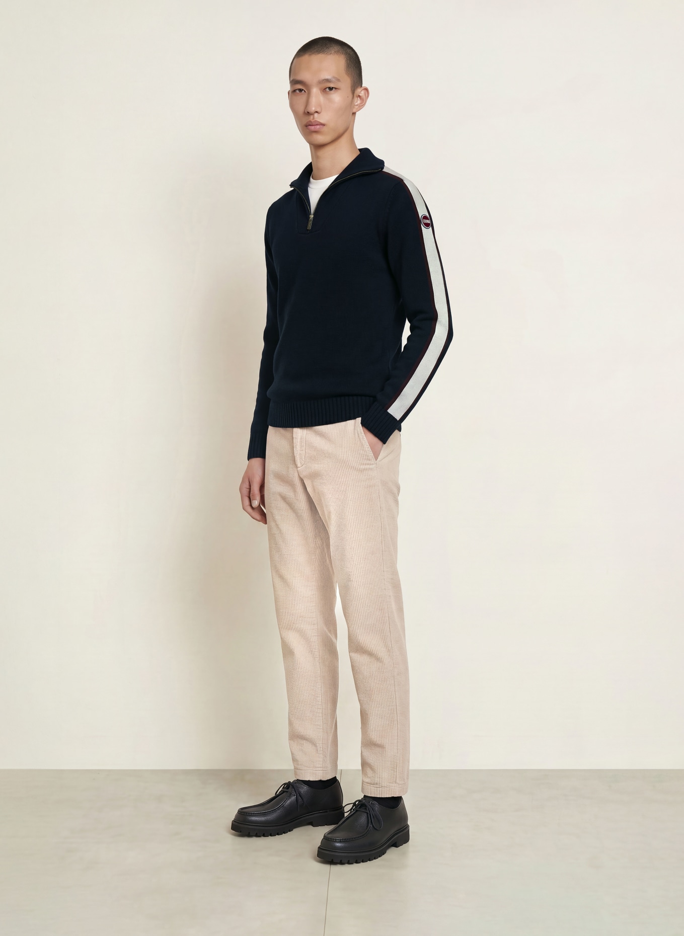COLMAR Half-zip sweater: DARK BLUE / DARK RED / WHITE