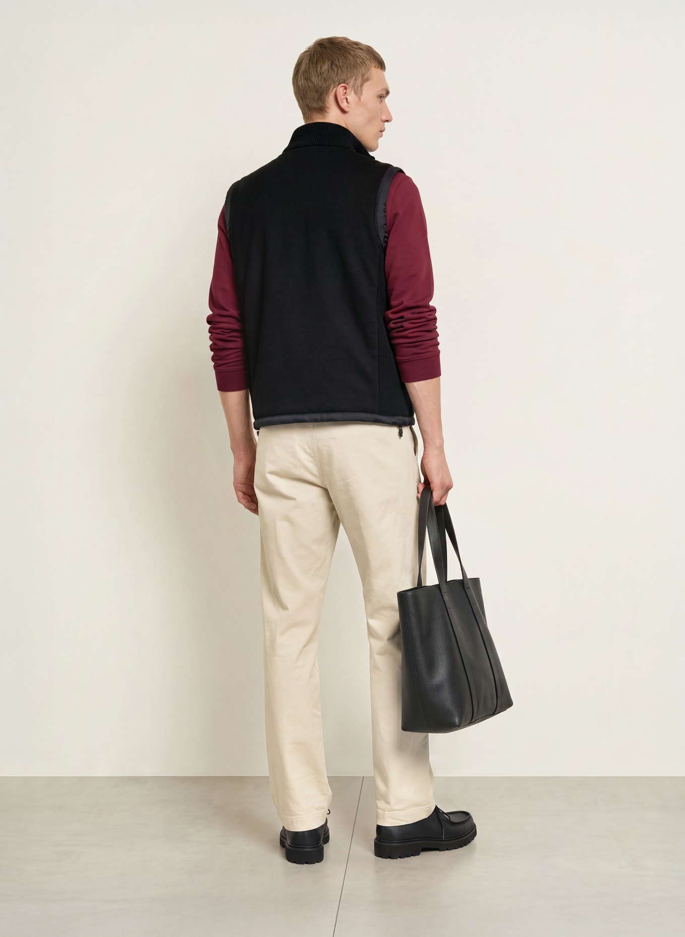 COLMAR Quilted vest in a mix of materials: BLACK