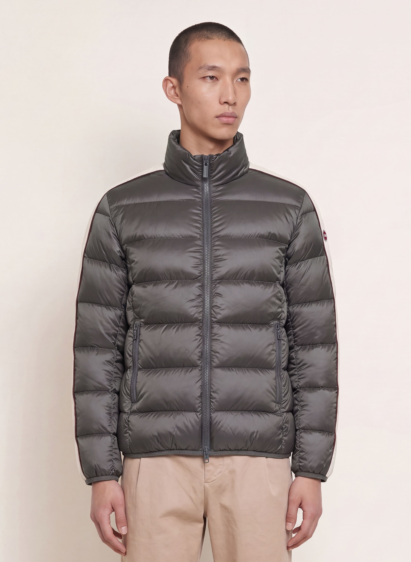 COLMAR Daunenjacke: DUNKELGRAU / DUNKELROT / WEISS