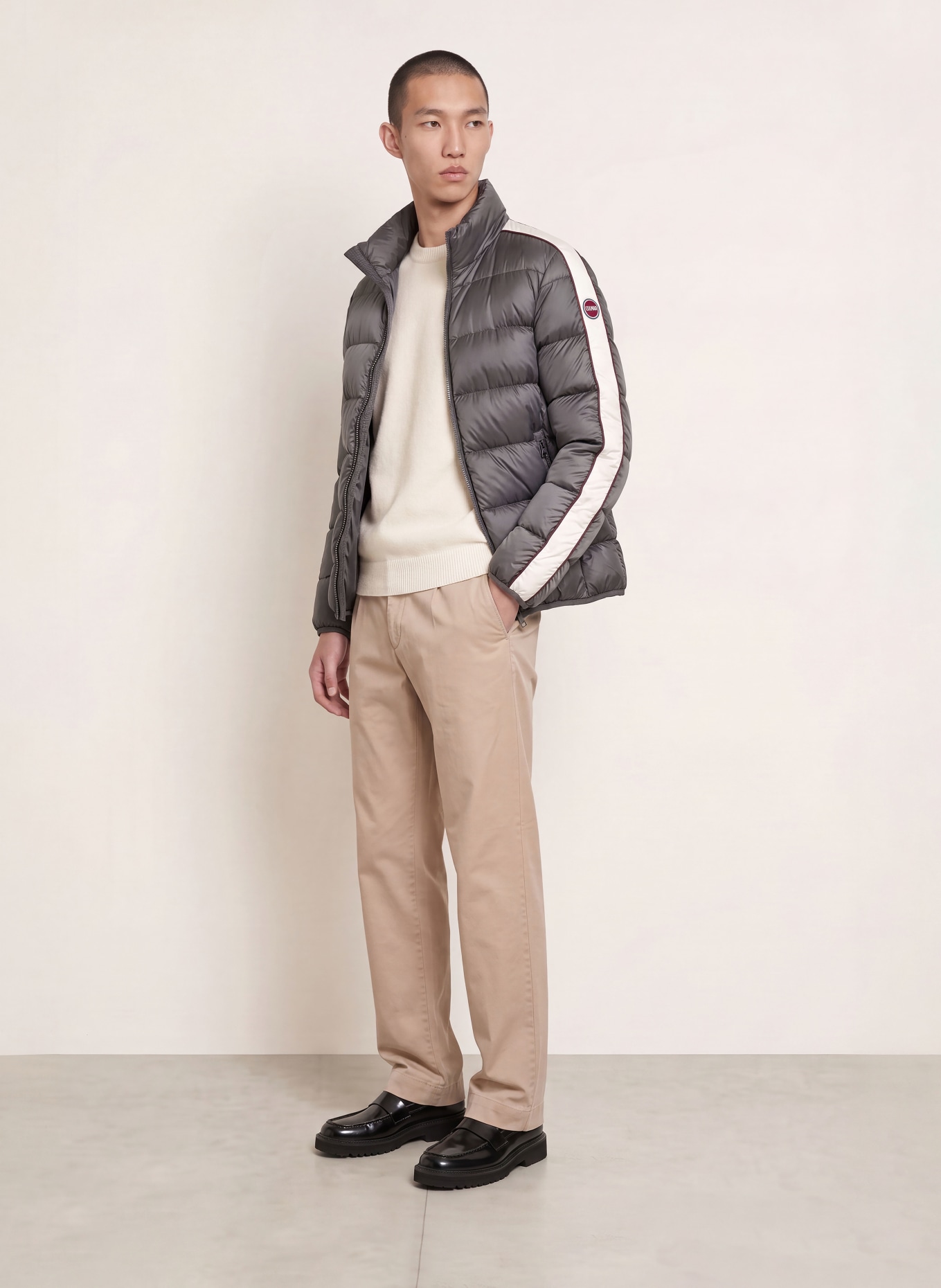 COLMAR Daunenjacke: DUNKELGRAU / DUNKELROT / WEISS