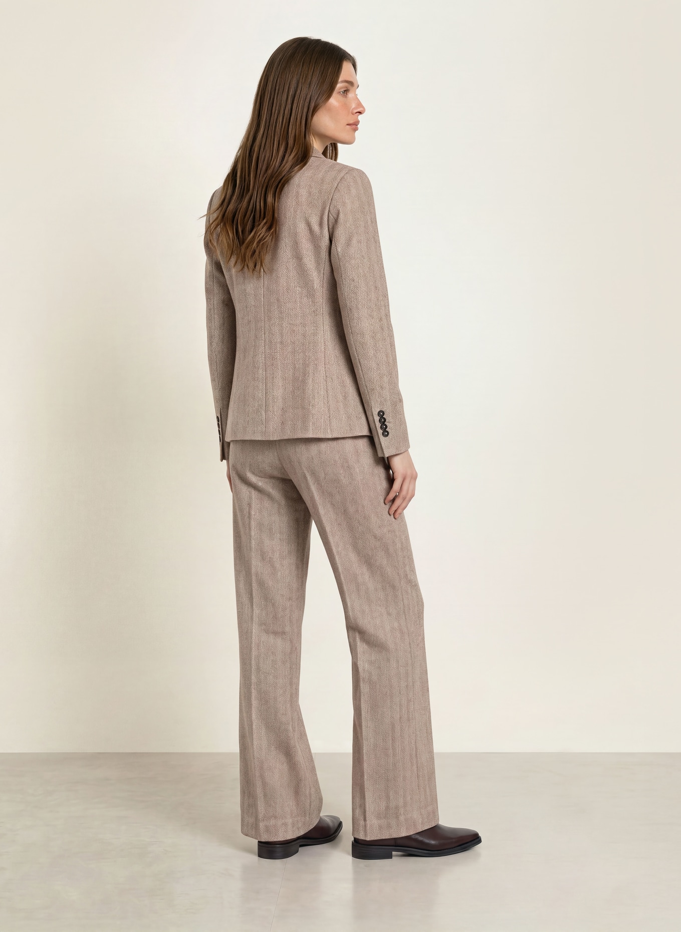CIRCOLO 1901 Marlenehose aus Flanell: BEIGE / ECRU