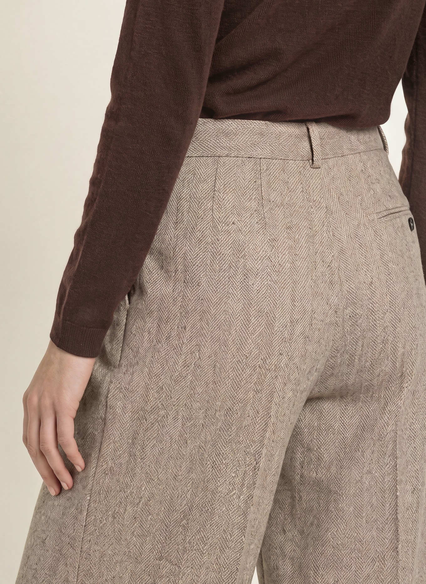 CIRCOLO 1901 Marlenehose aus Flanell: BEIGE / ECRU