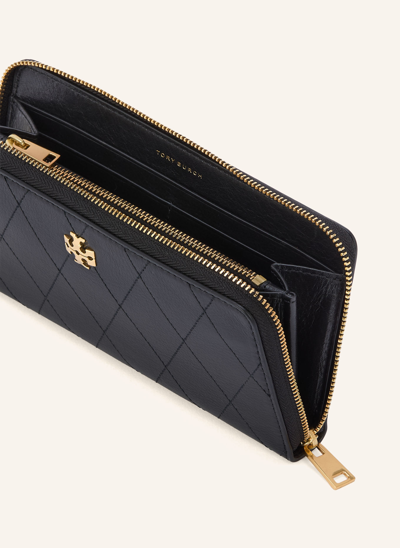 TORY BURCH Geldbörse CHARLIE: SCHWARZ / GOLD