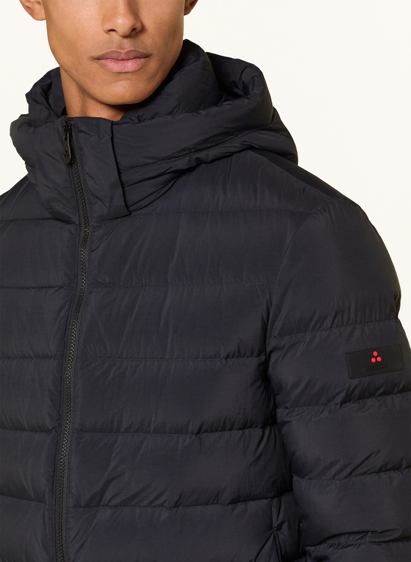 PEUTEREY BOGGS Down Jacket with Detachable Hood: BLACK