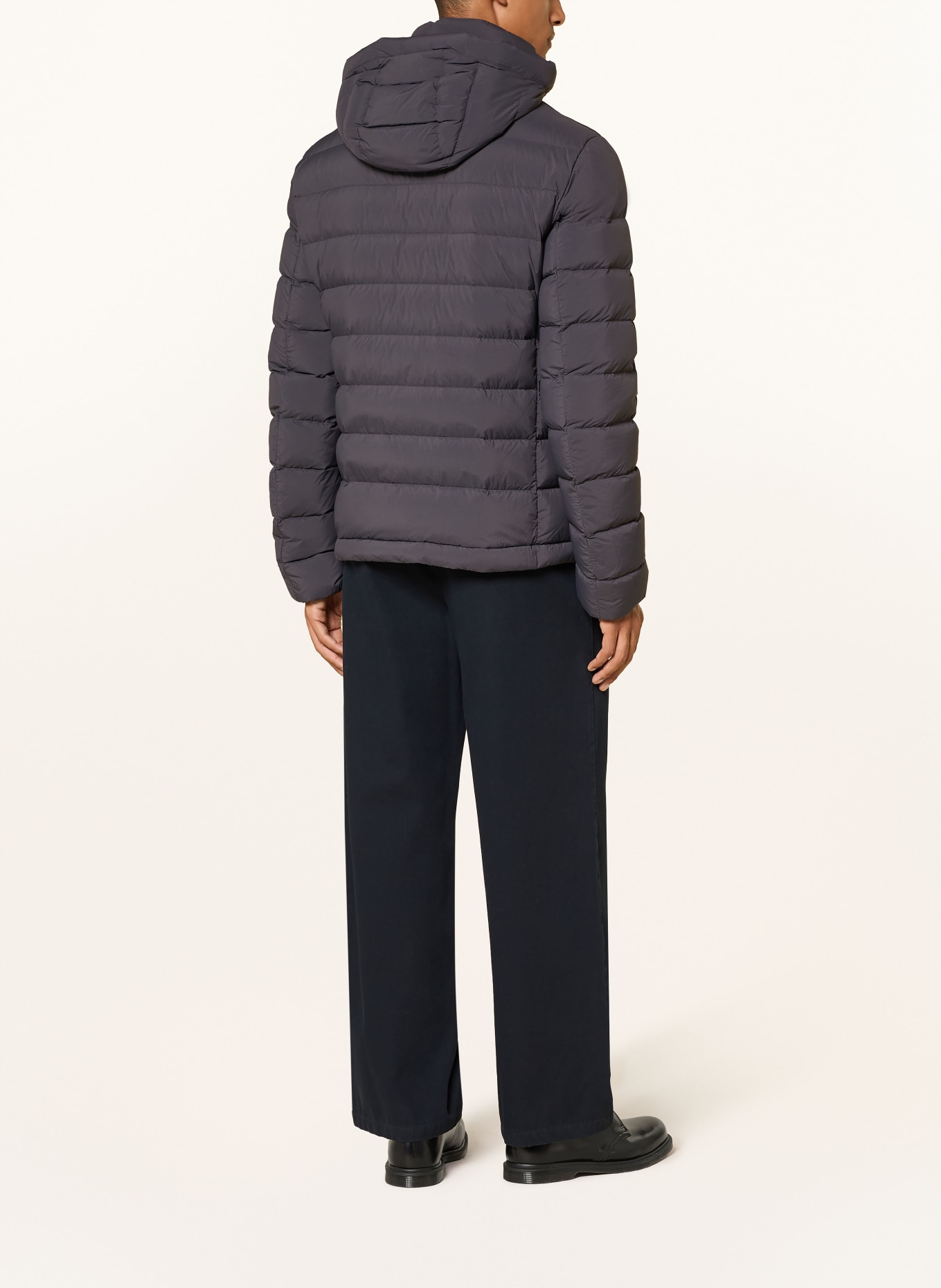 PEUTEREY BOGGS Down Jacket with Detachable Hood: DARK GRAY