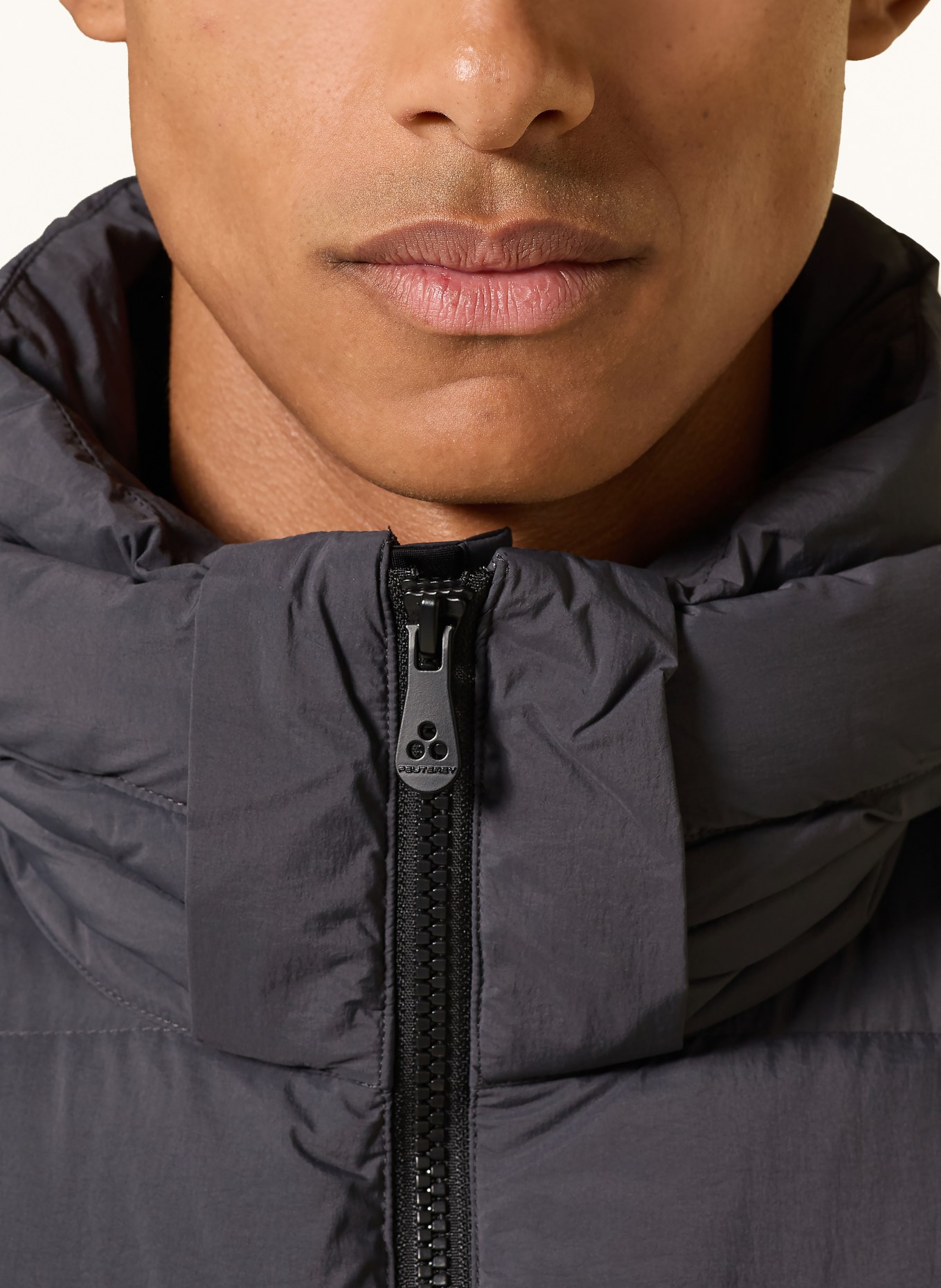 PEUTEREY BOGGS Down Jacket with Detachable Hood: DARK GRAY