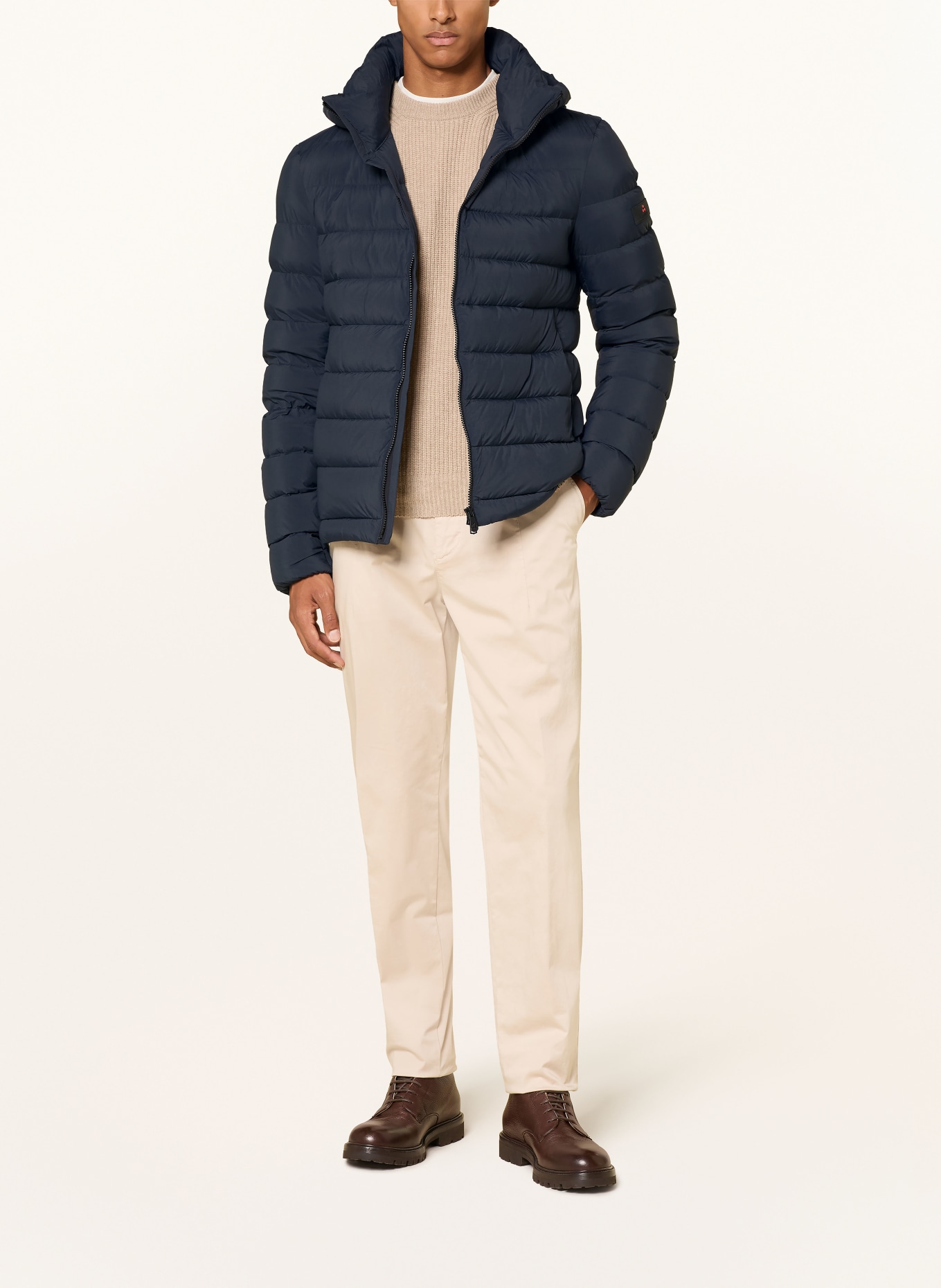 PEUTEREY BOGGS Down Jacket with Detachable Hood: DARK BLUE