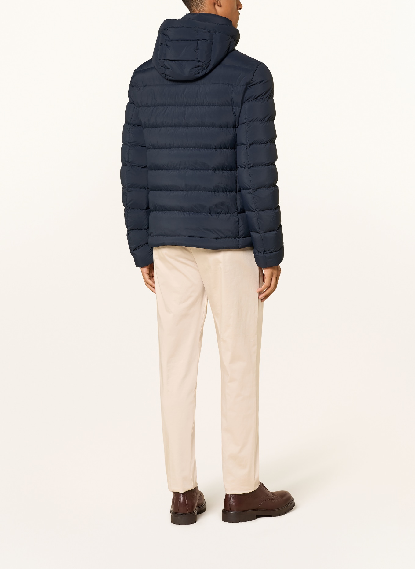 PEUTEREY BOGGS Down Jacket with Detachable Hood: DARK BLUE