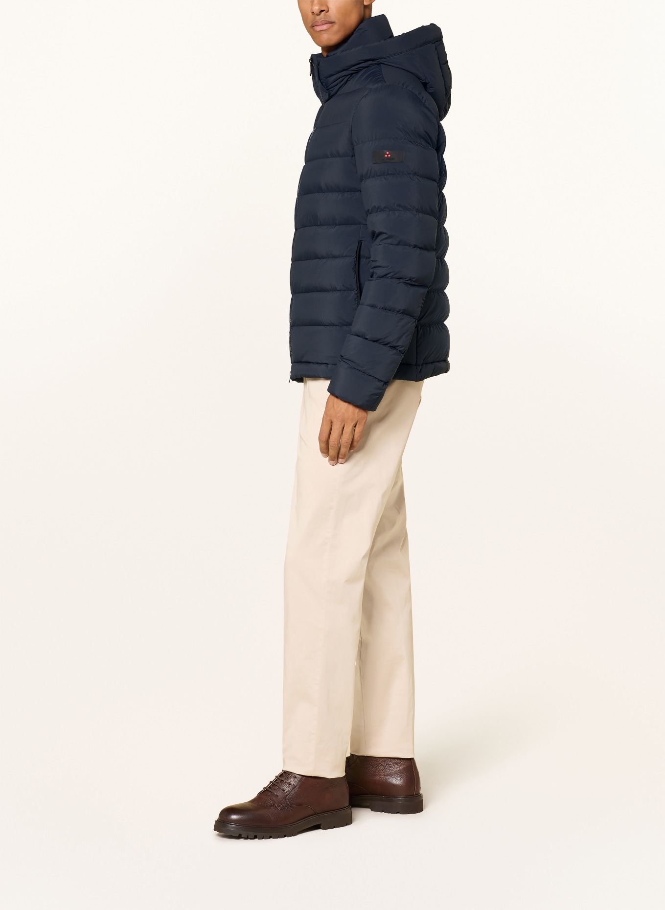PEUTEREY BOGGS Down Jacket with Detachable Hood: DARK BLUE