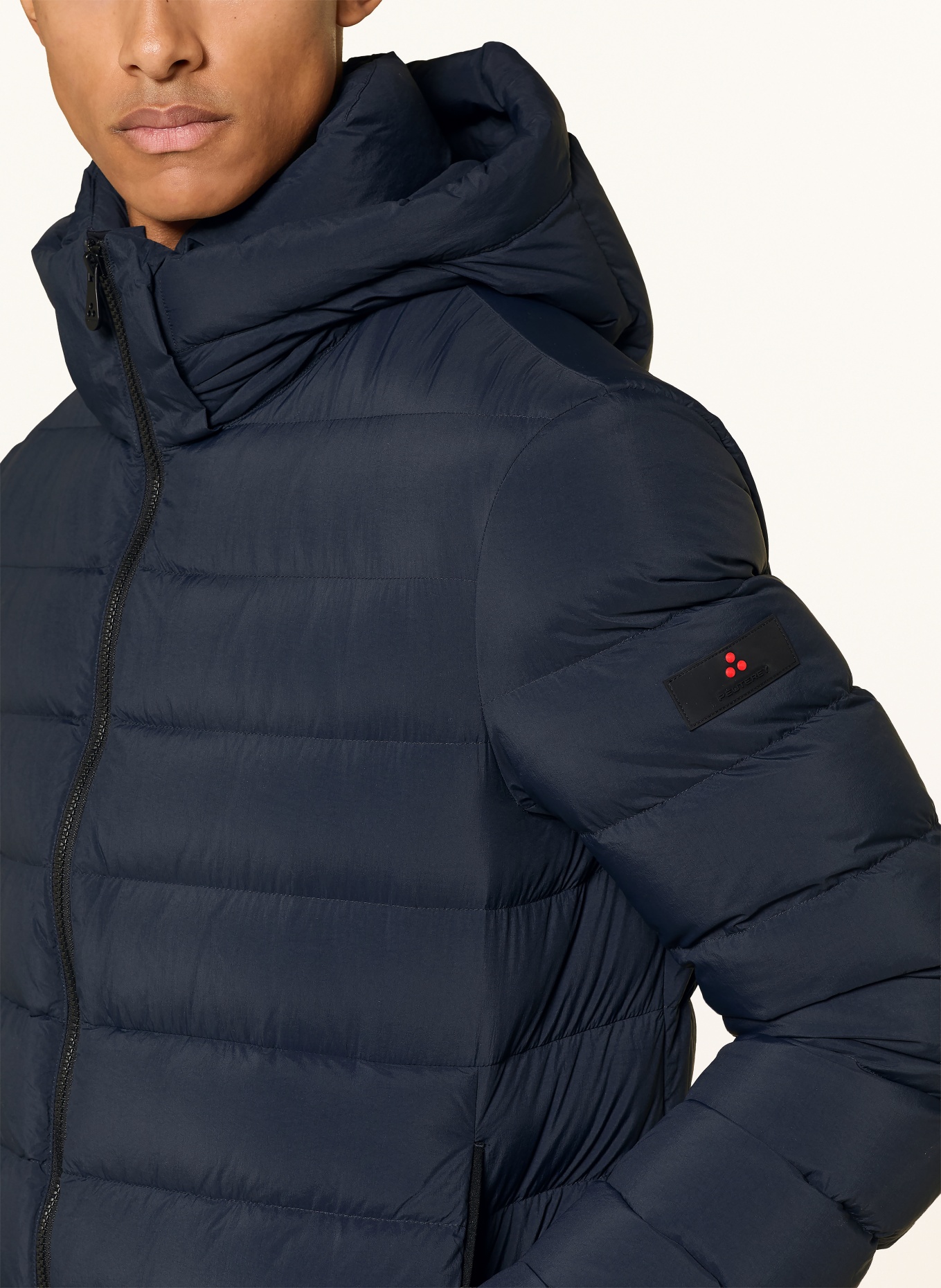PEUTEREY BOGGS Down Jacket with Detachable Hood: DARK BLUE