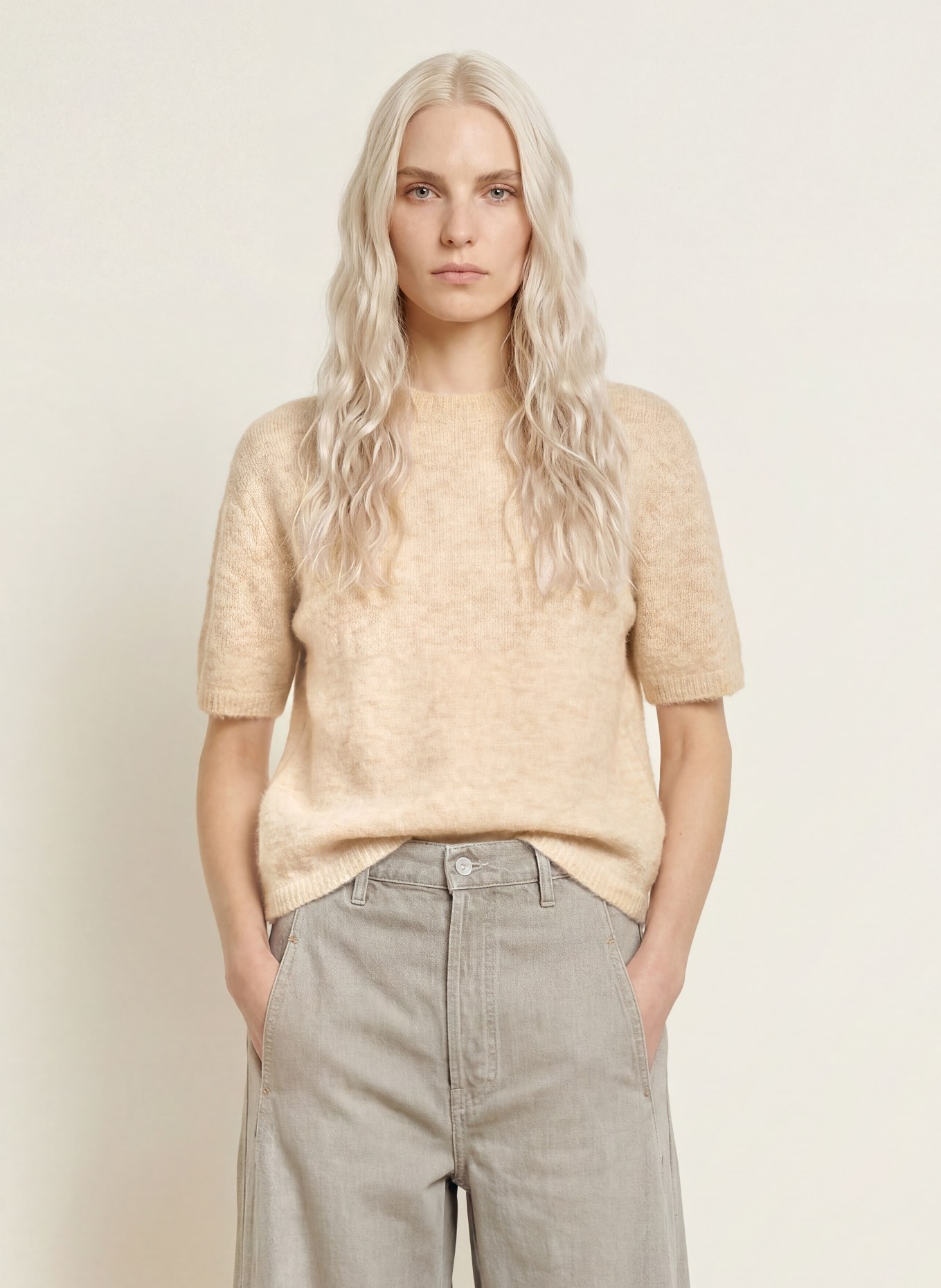 darling harbour Strickshirt mit Alpaka: pebble melange