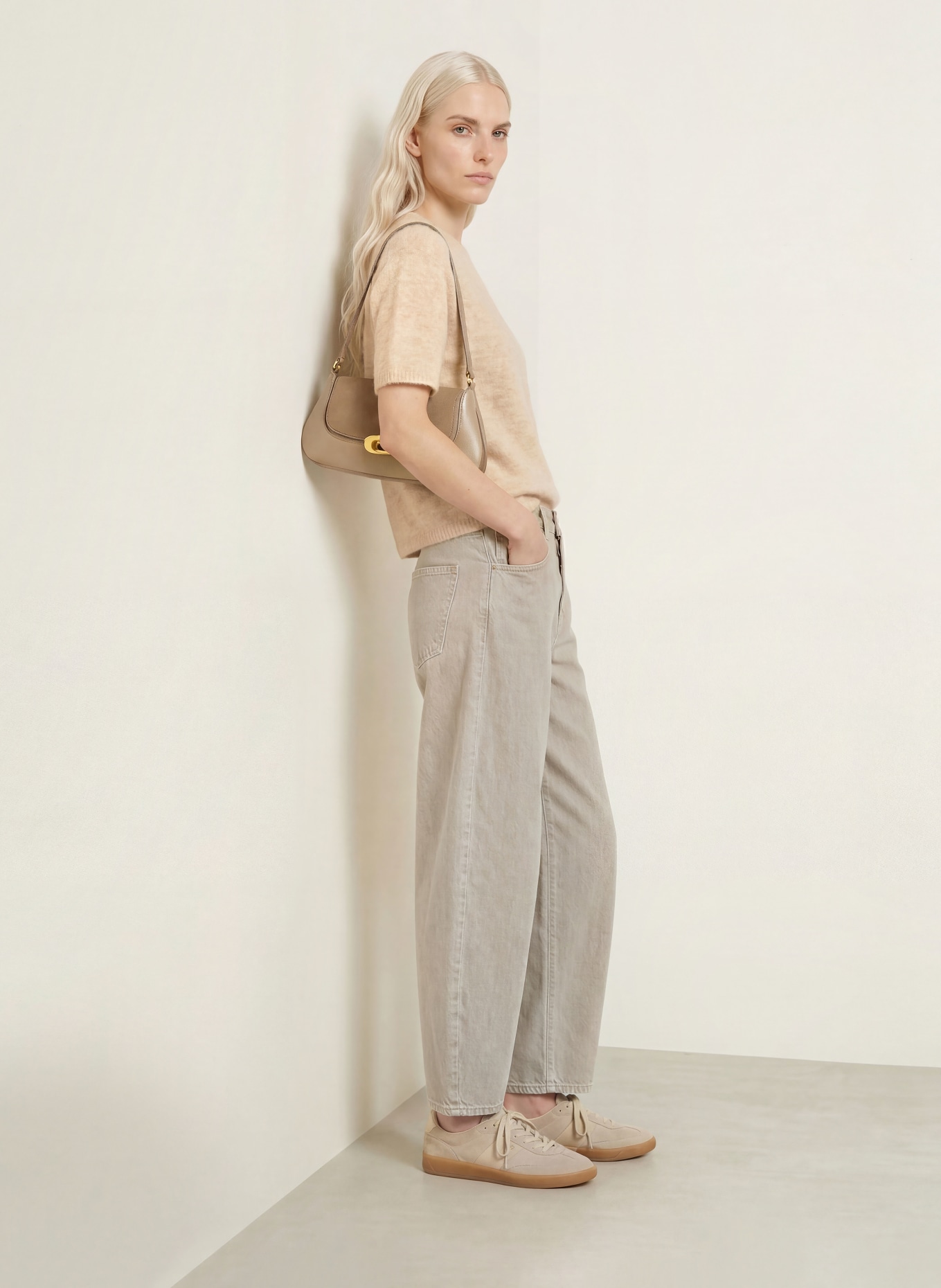 darling harbour Strickshirt mit Alpaka: pebble melange