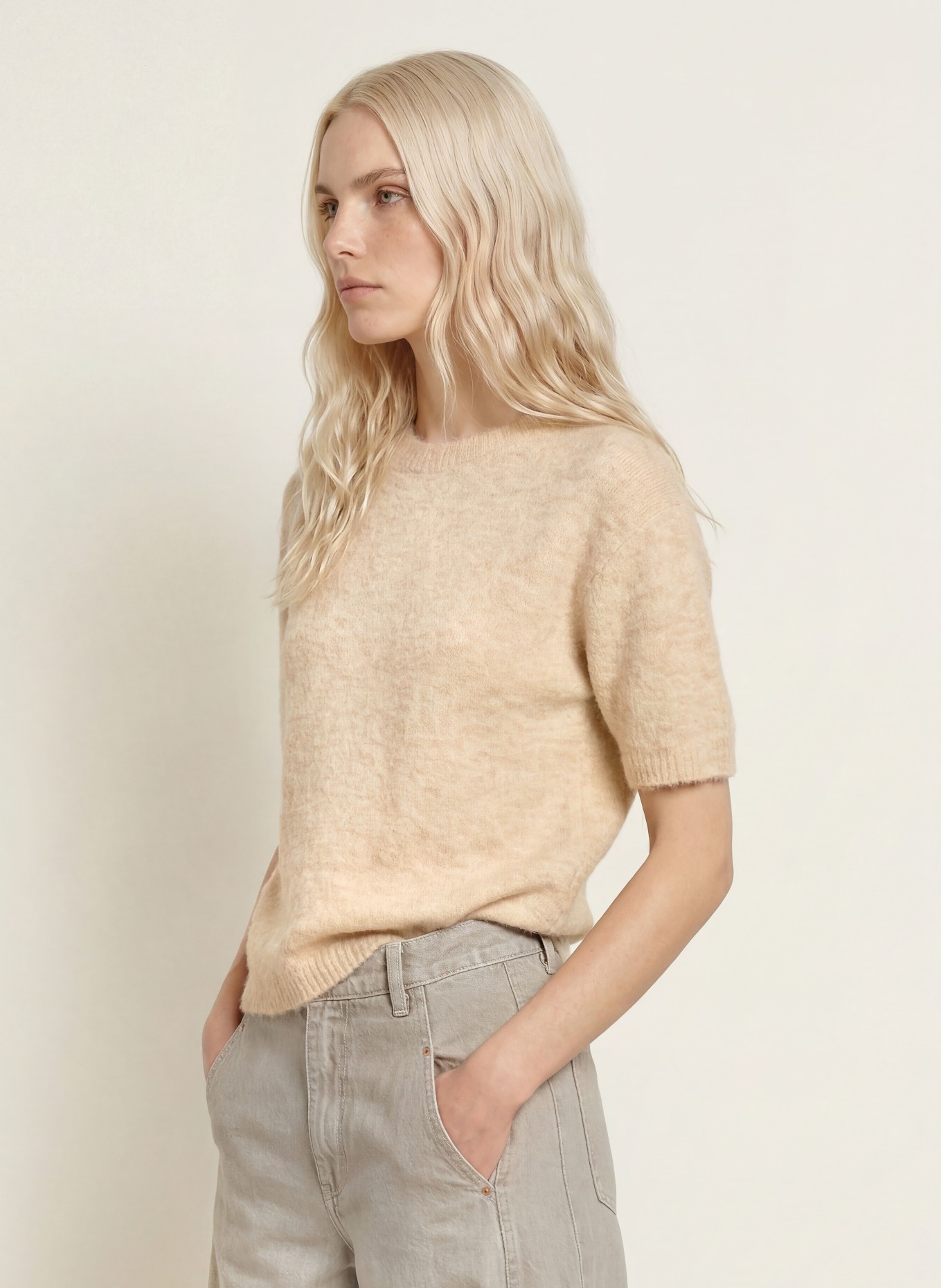darling harbour Strickshirt mit Alpaka: pebble melange
