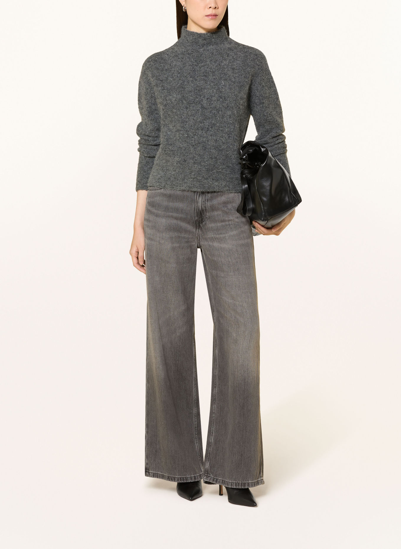 darling harbour Pullover mit Alpaka: GREY MELANGE