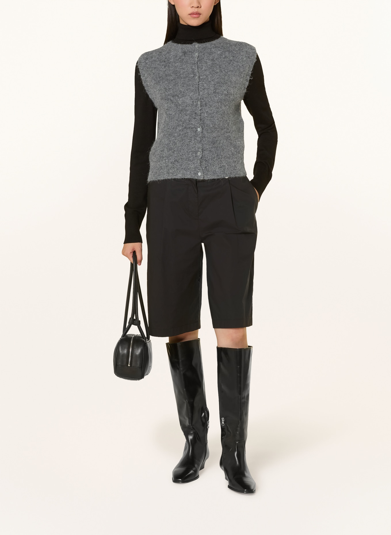 darling harbour Strickweste mit Alpaka: GREY MELANGE