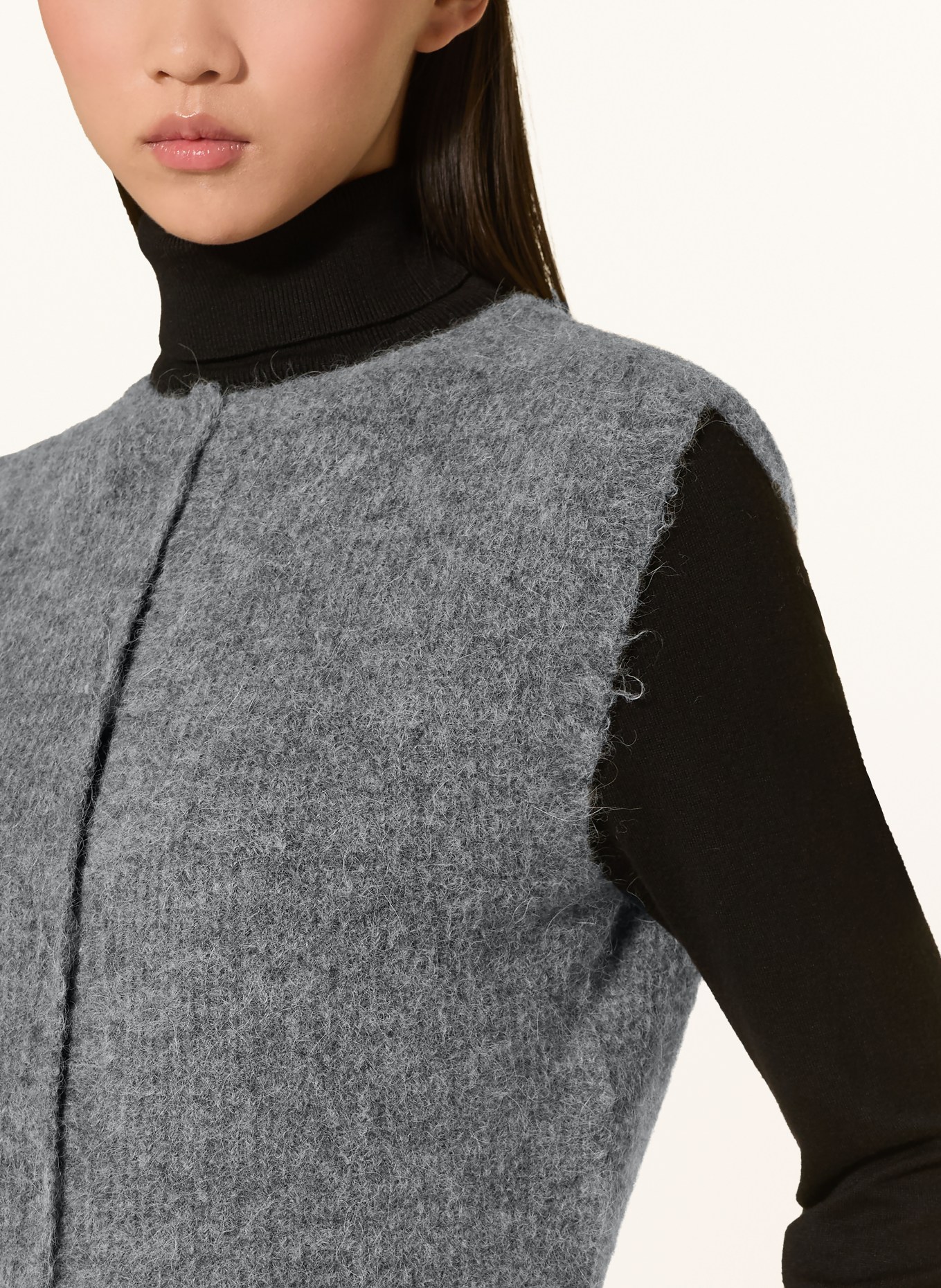 darling harbour Strickweste mit Alpaka: GREY MELANGE