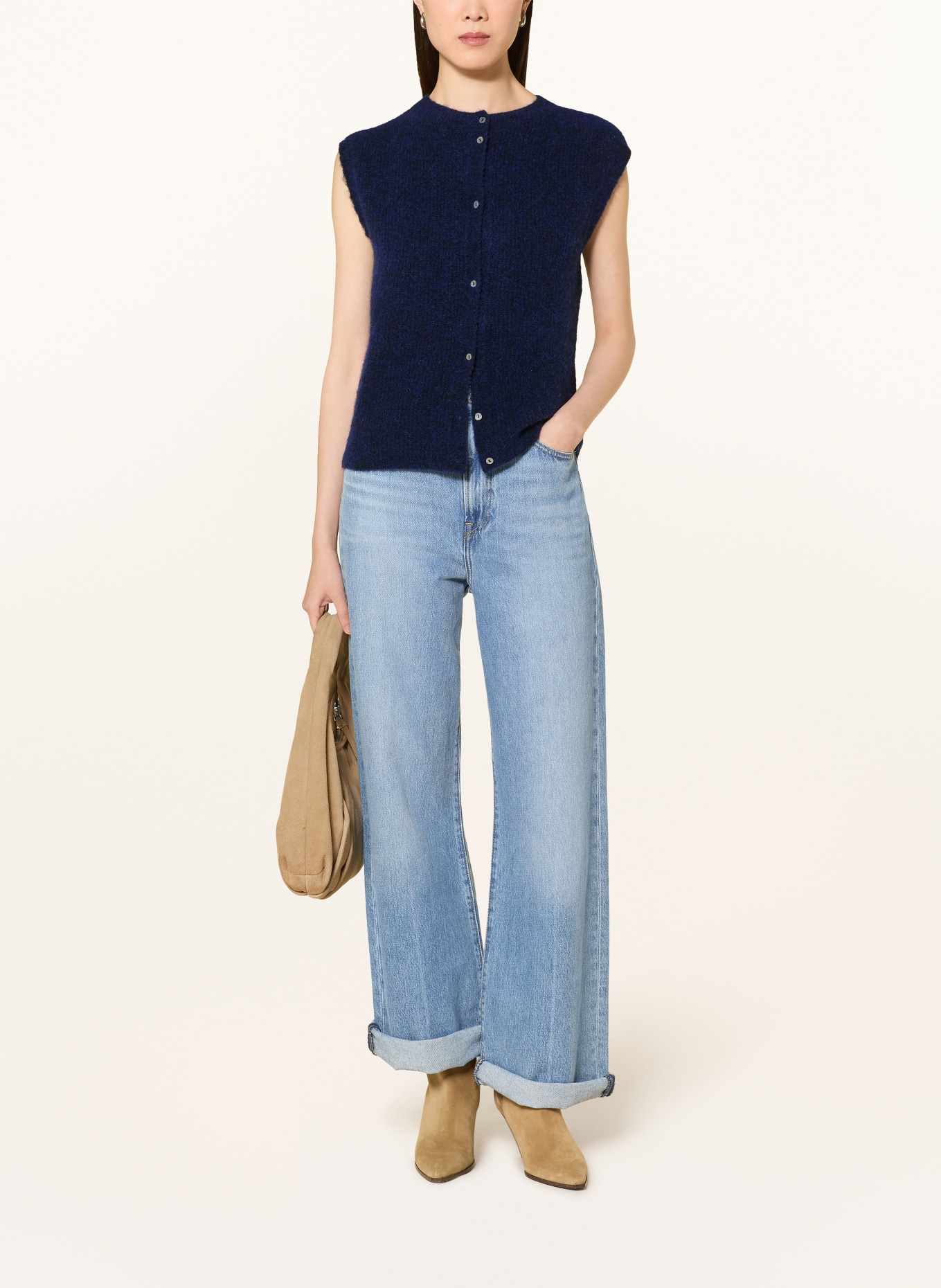 darling harbour Strickweste mit Alpaka: NAVY