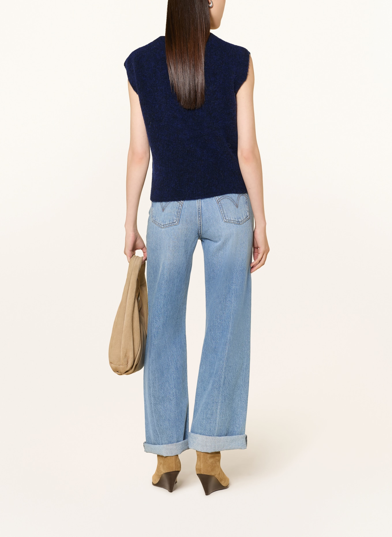 darling harbour Strickweste mit Alpaka: NAVY