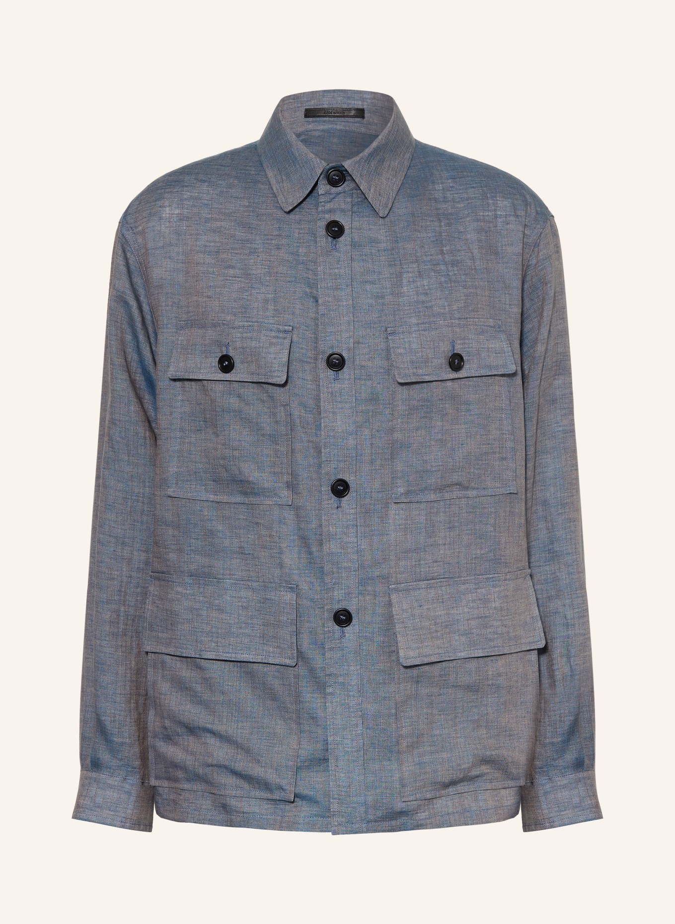 GIORGIO ARMANI Overjacket van linnen: BLAUWGRIJS