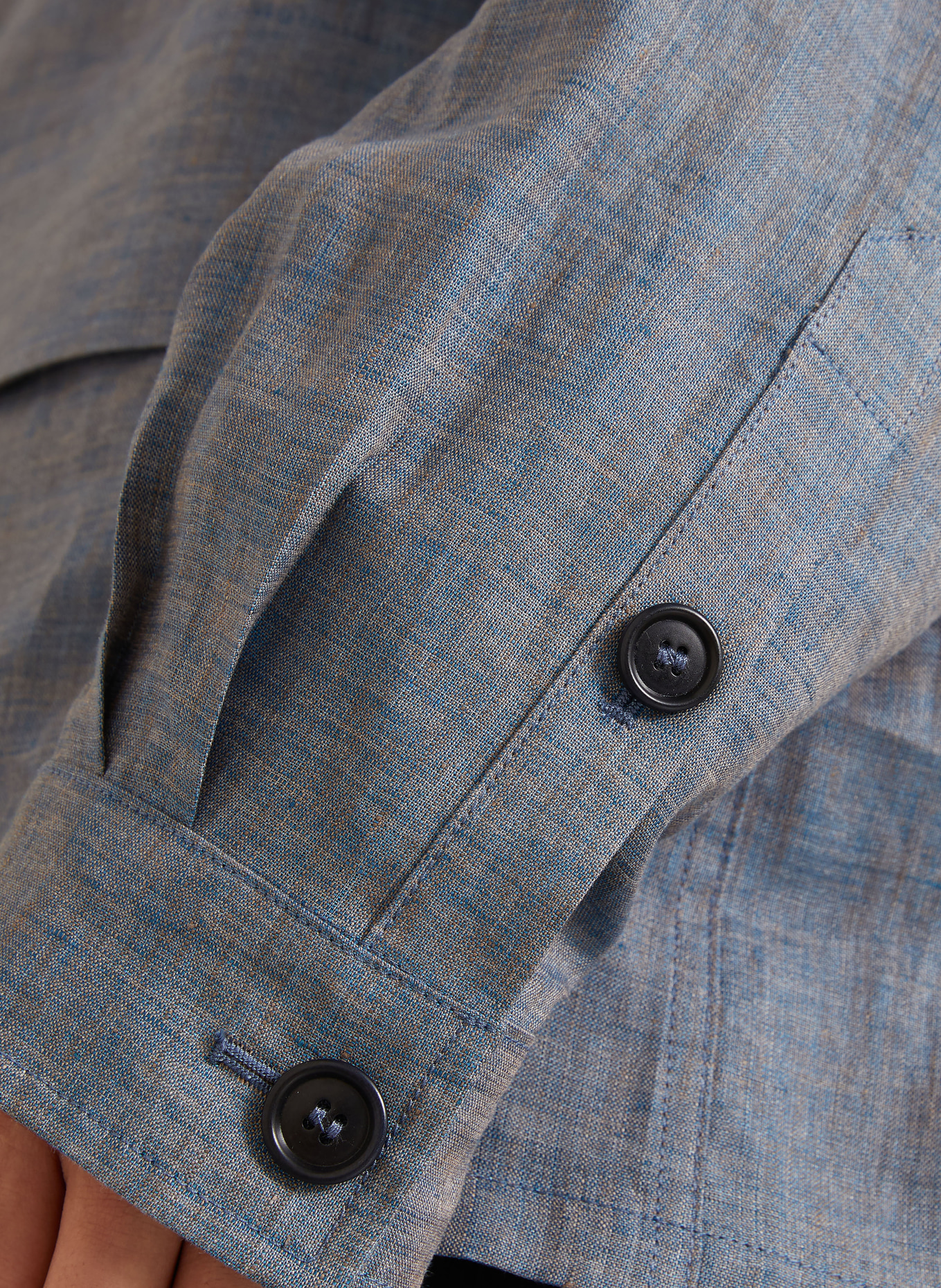 GIORGIO ARMANI Overjacket van linnen: BLAUWGRIJS