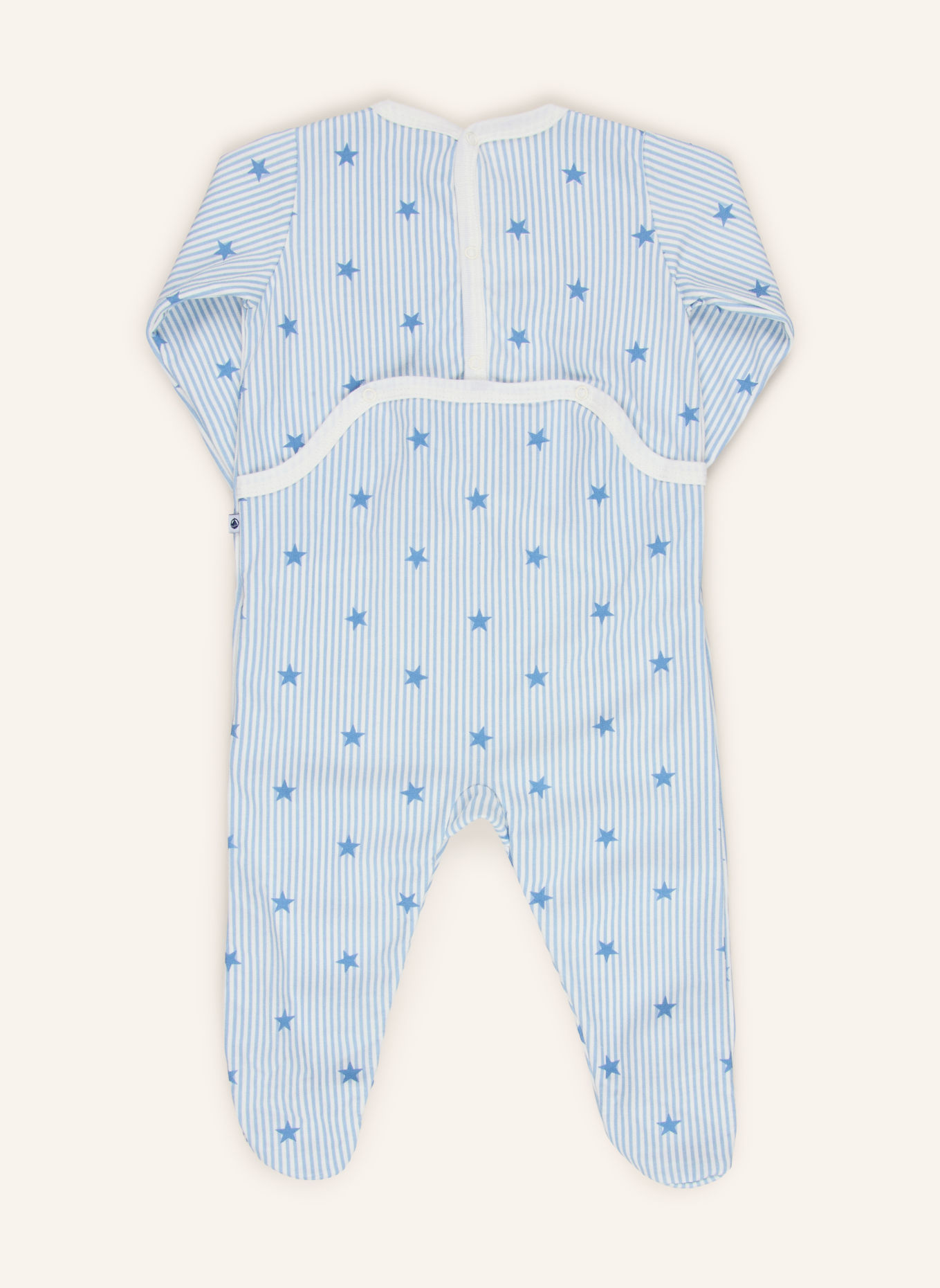 PETIT BATEAU Grenouillère en molleton: BLEU / BLANC