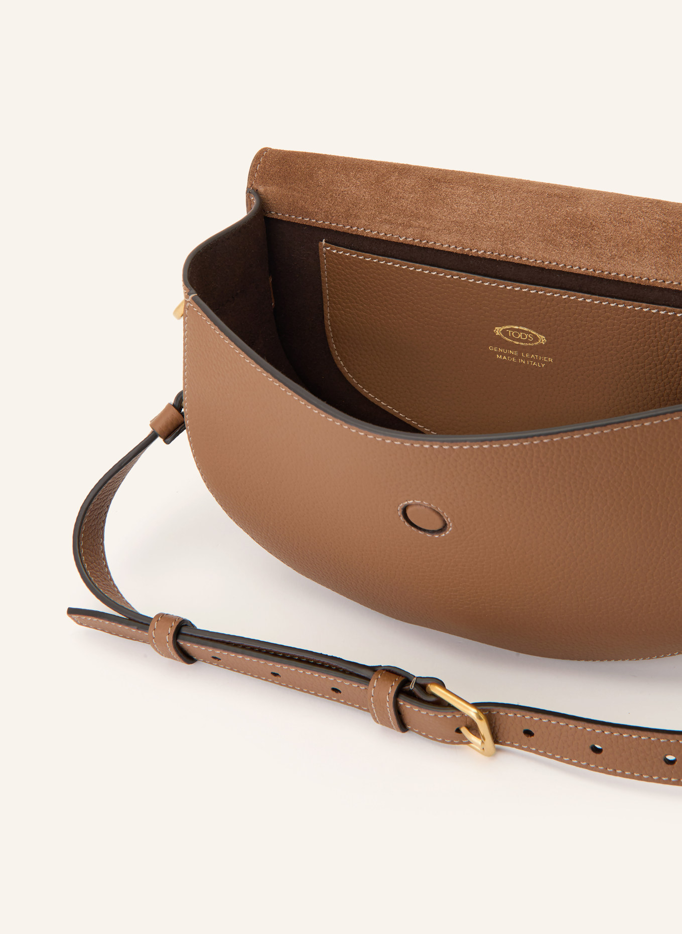 TOD'S Sac à bandoulière T SIGNATURE: MARRON / OR